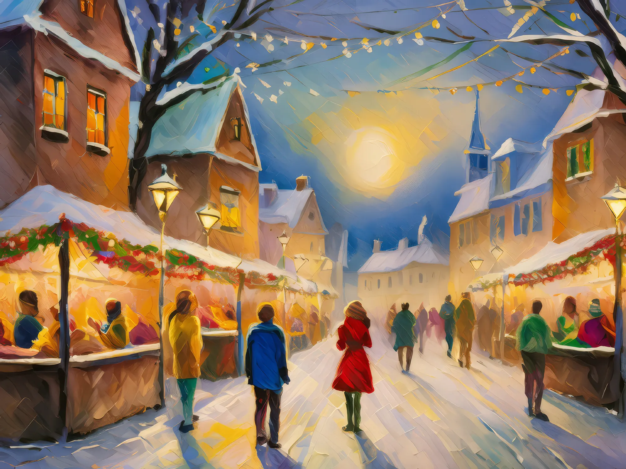 Painting: Winter Festival on Main Street