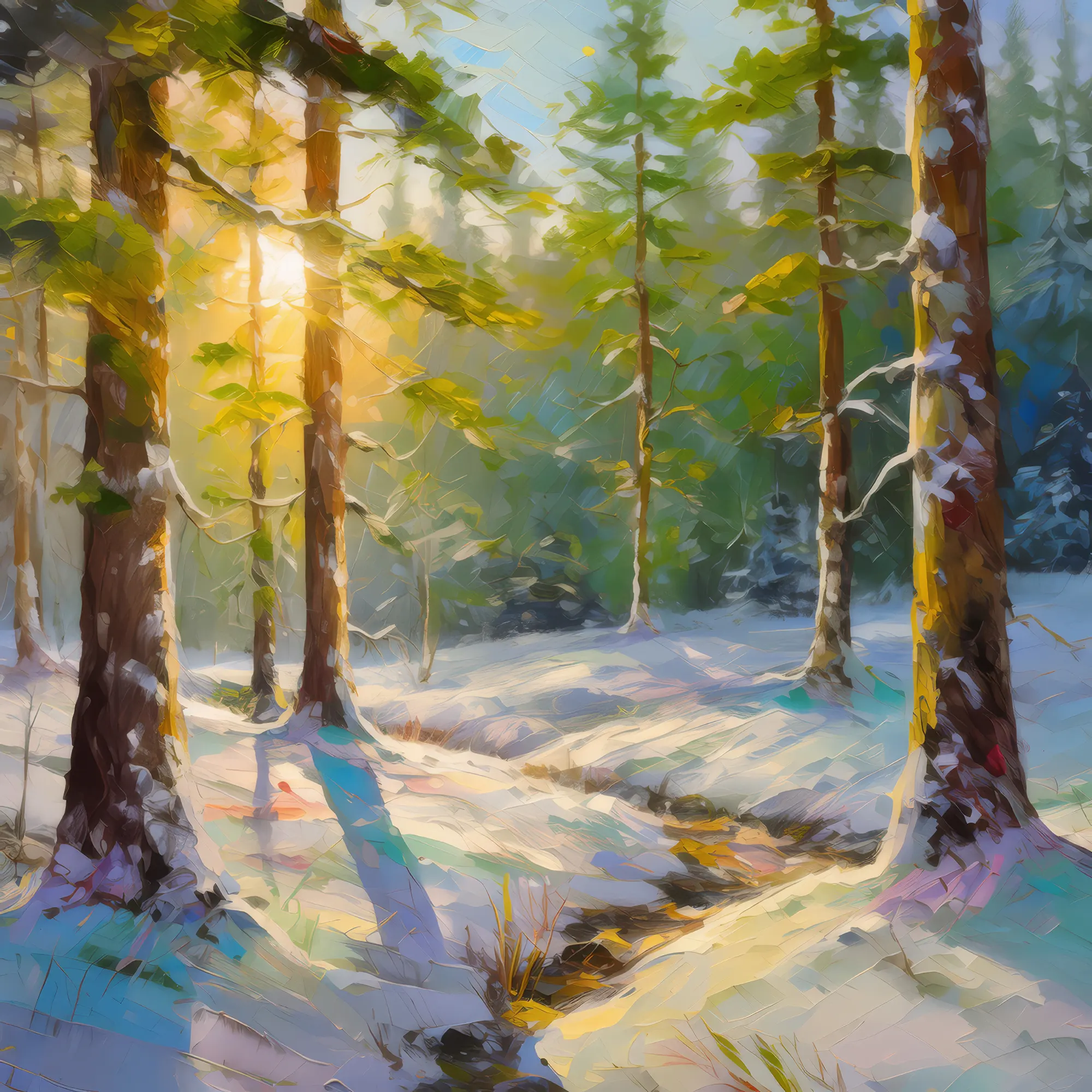 Painting: Winter Forest Glade