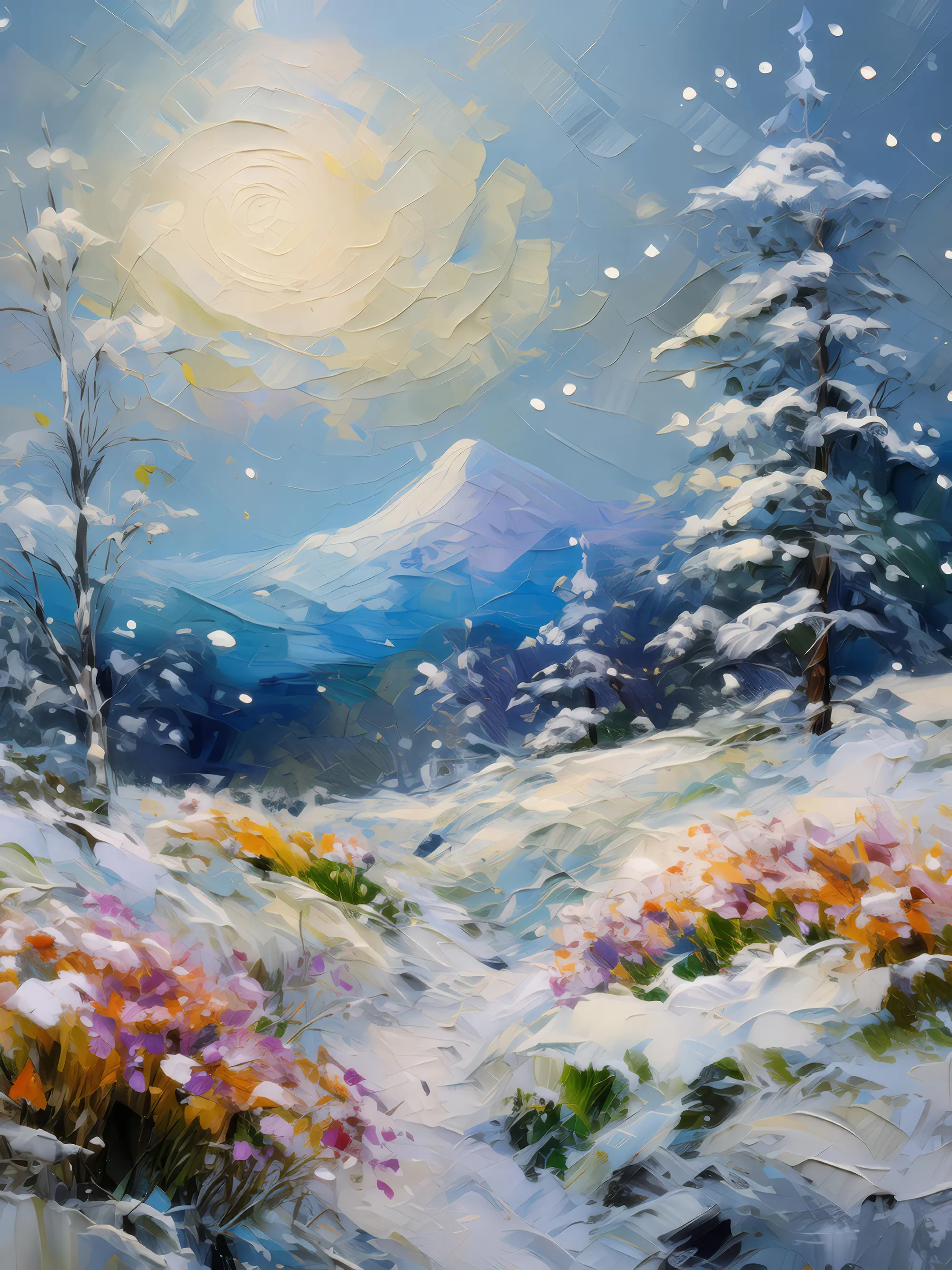 Painting: Winter Knoll Snowfall