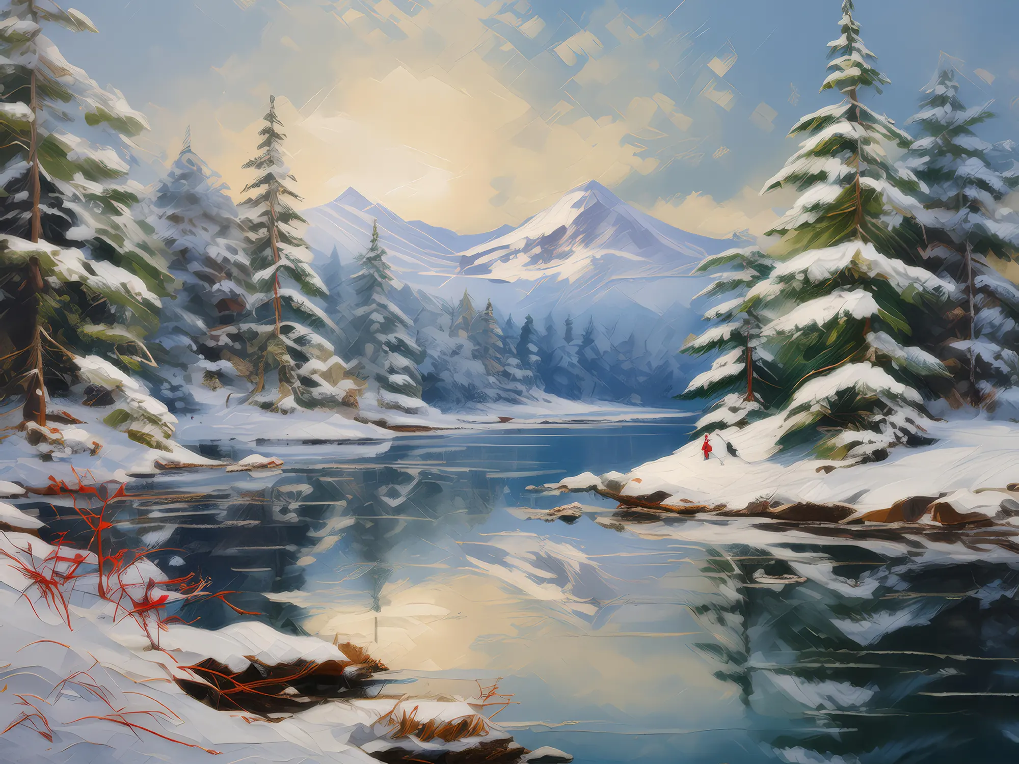 Painting: Winter Lake Wonderland