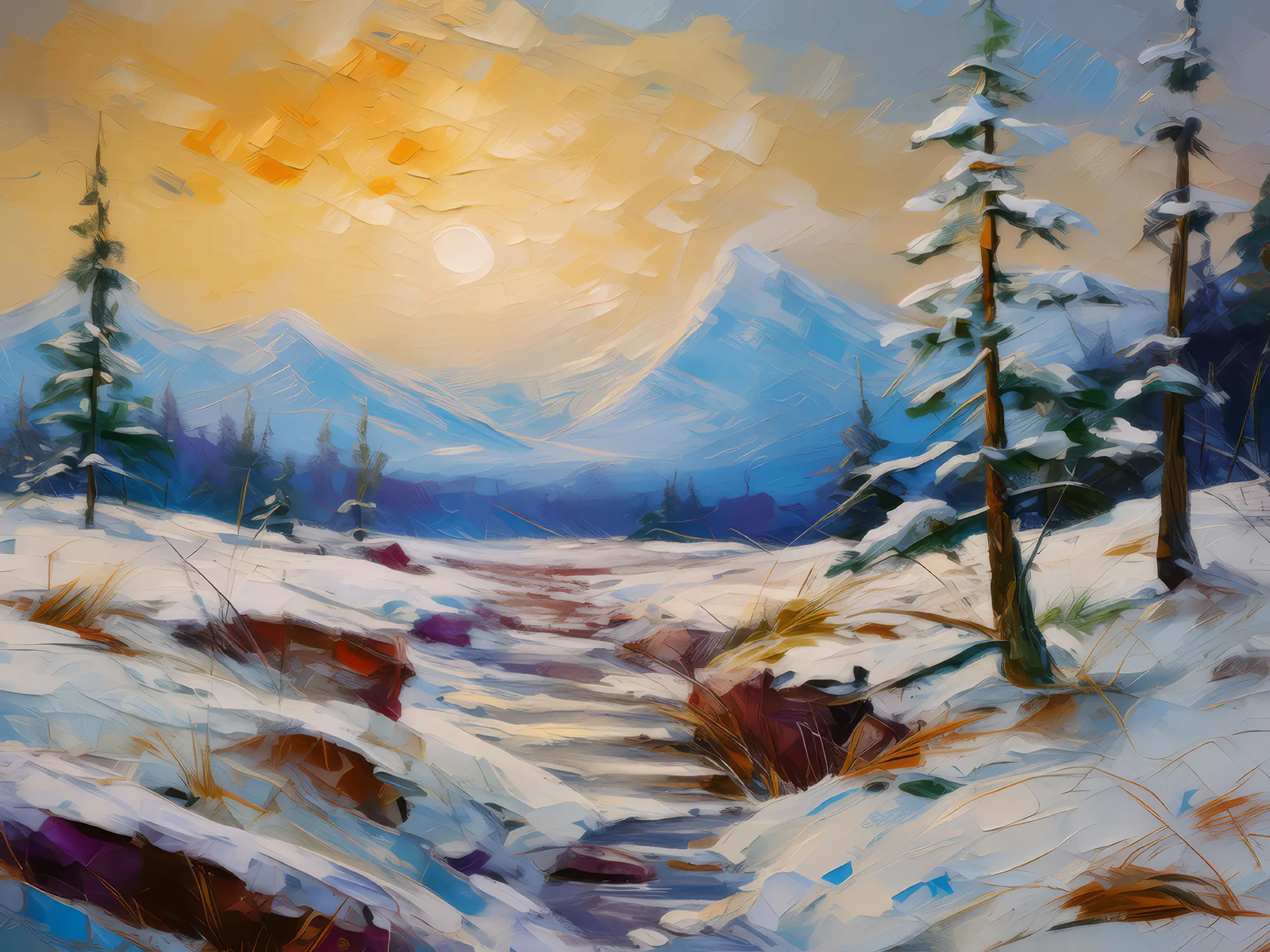 Painting: Winter Silence in Desert