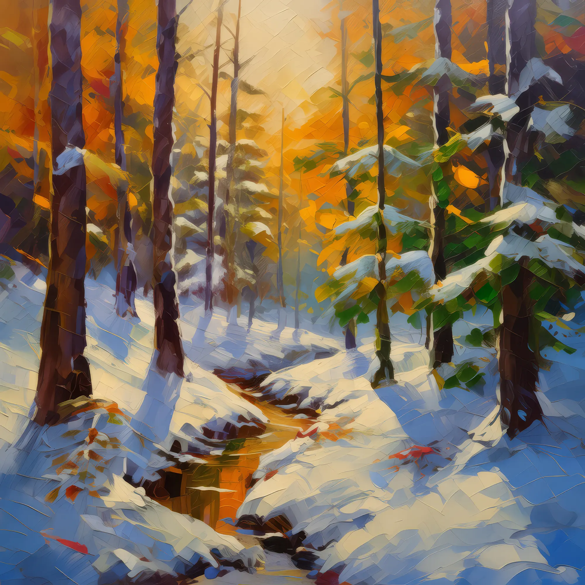 Painting: Winter Silence in the Woods