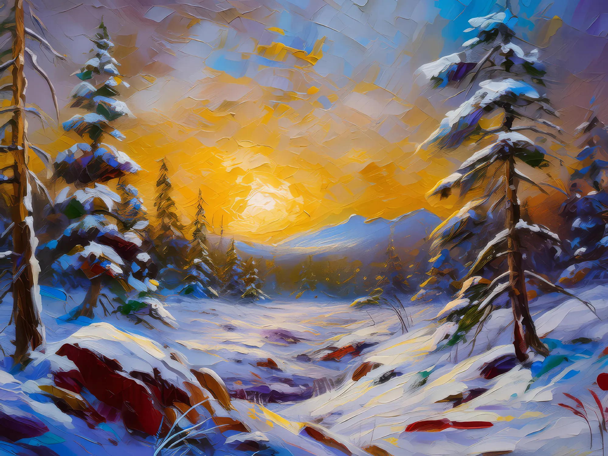 Painting: Winter Silence of Boreal Desert