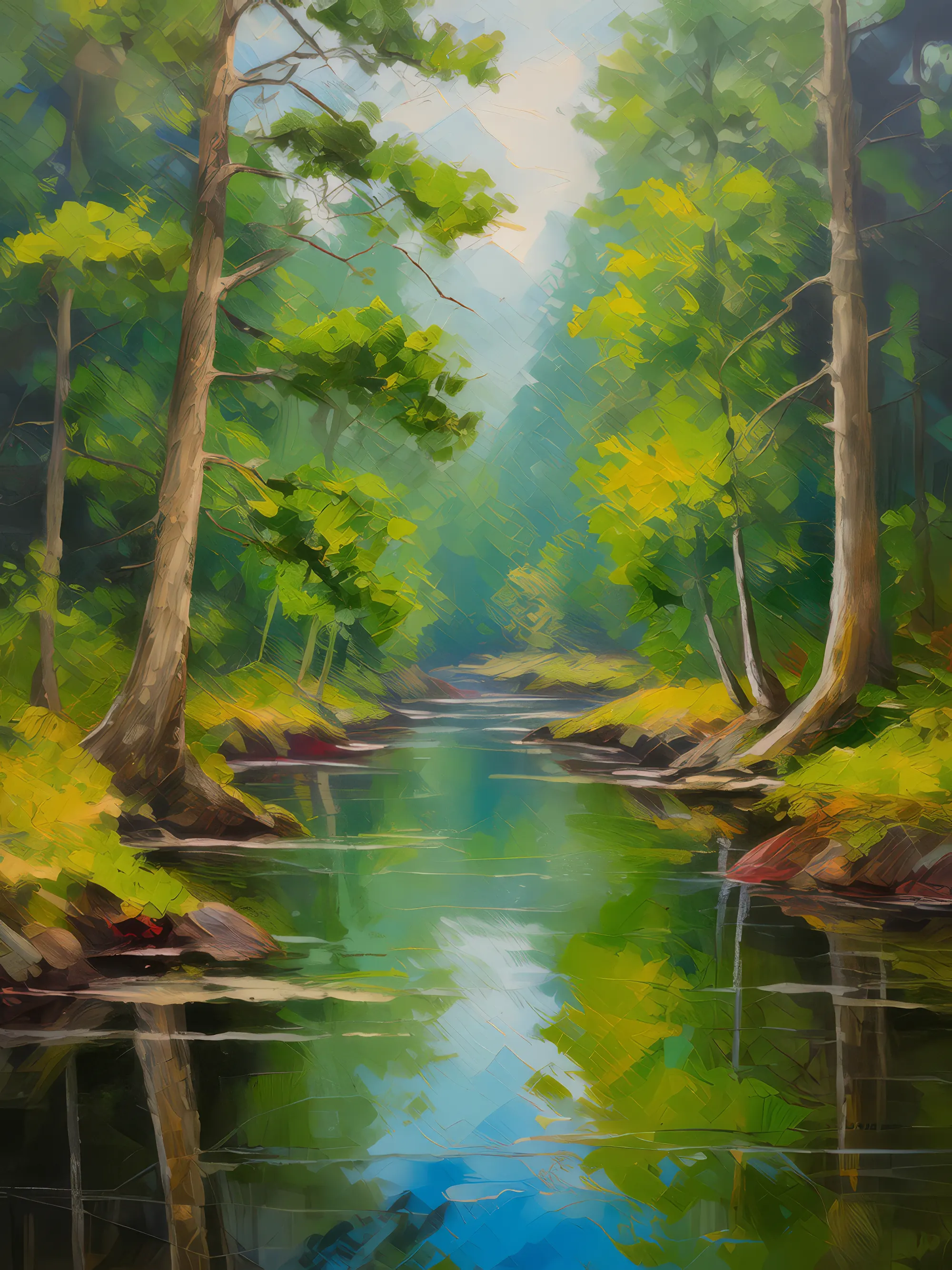 Painting: Woodland Creek Reflections