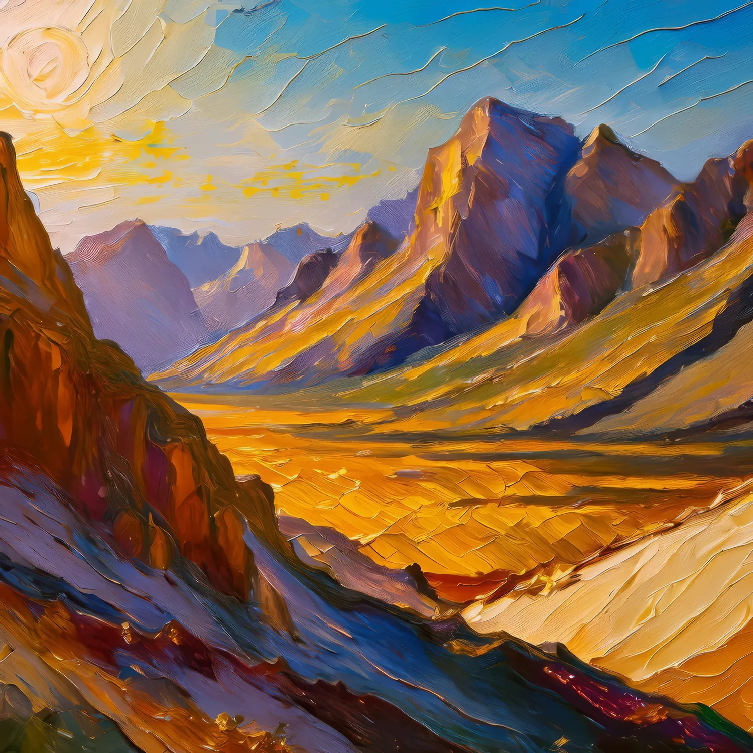 Painting: Alpine Desert Afternoon Sun