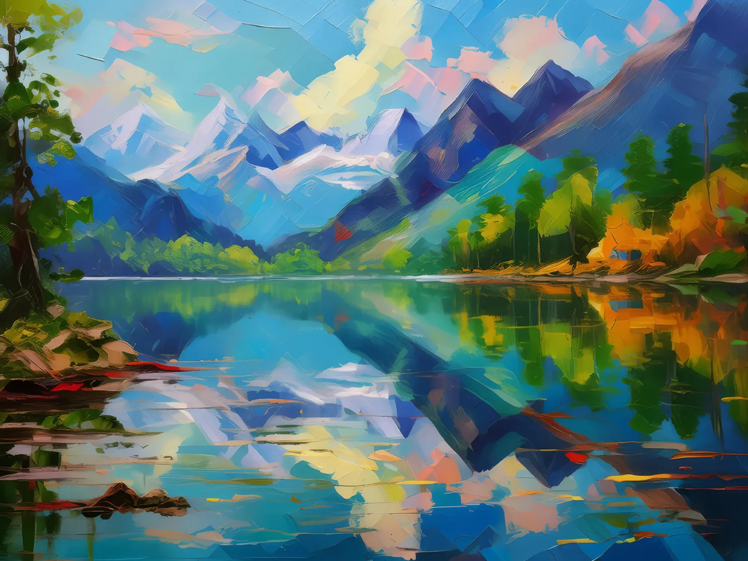 Painting: Alpine Lake’s Deep Calm