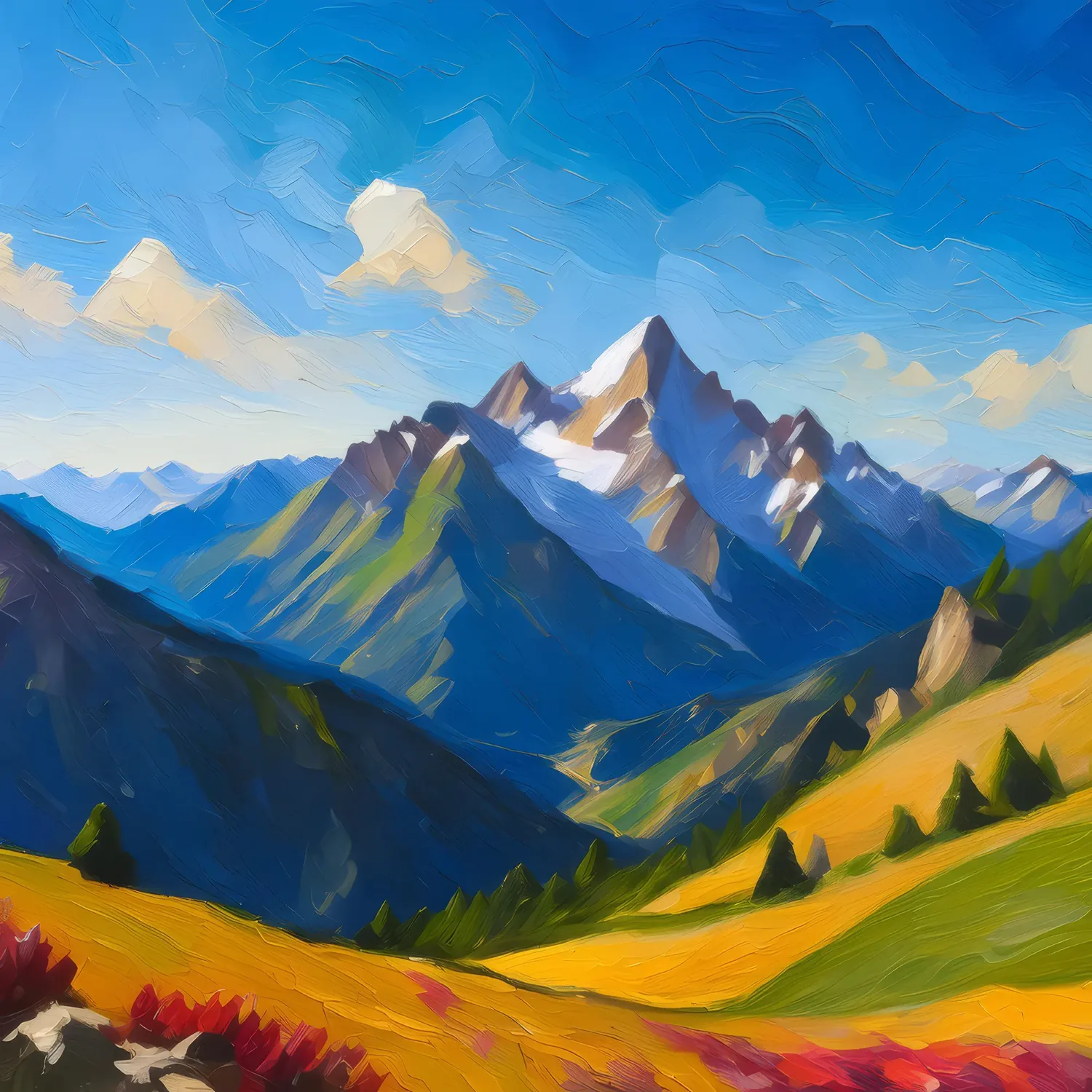 Painting: Alpine Mountain Range