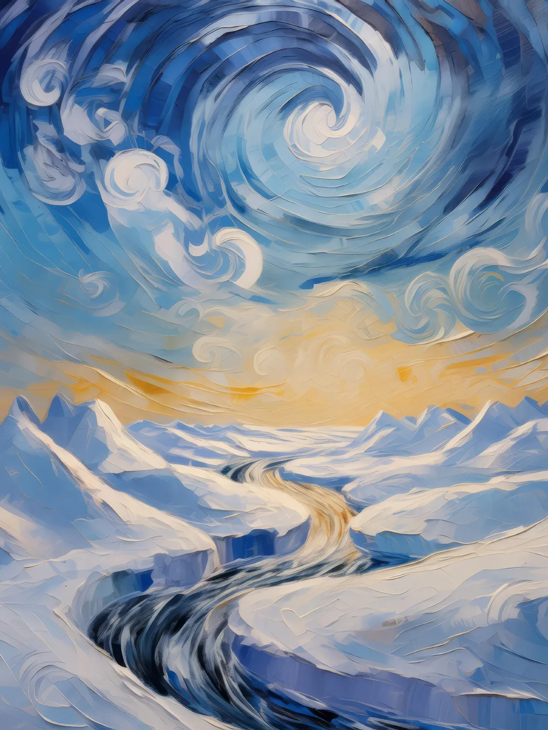 Painting: Arctic Desert Snow Whirls