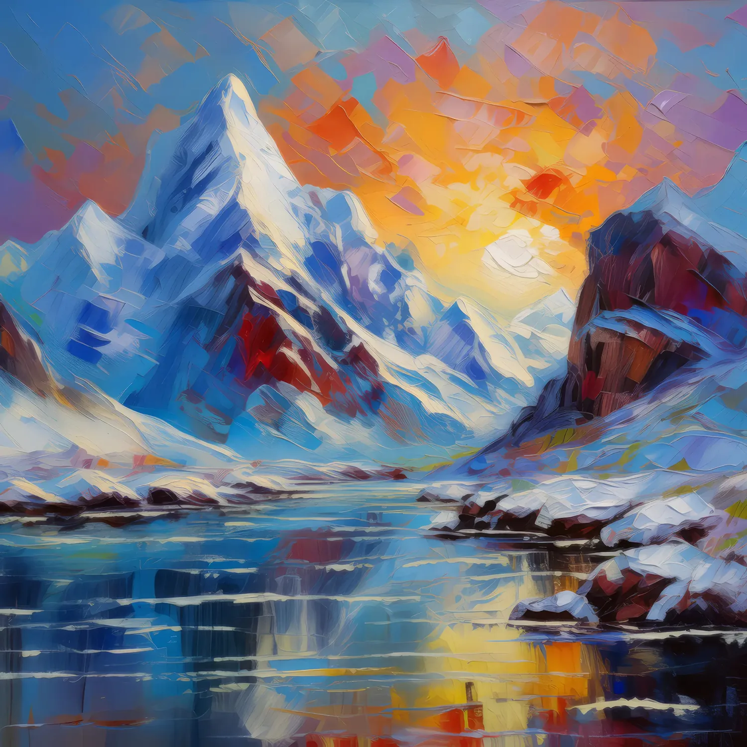 Painting: Arctic Desert Snowy Peaks
