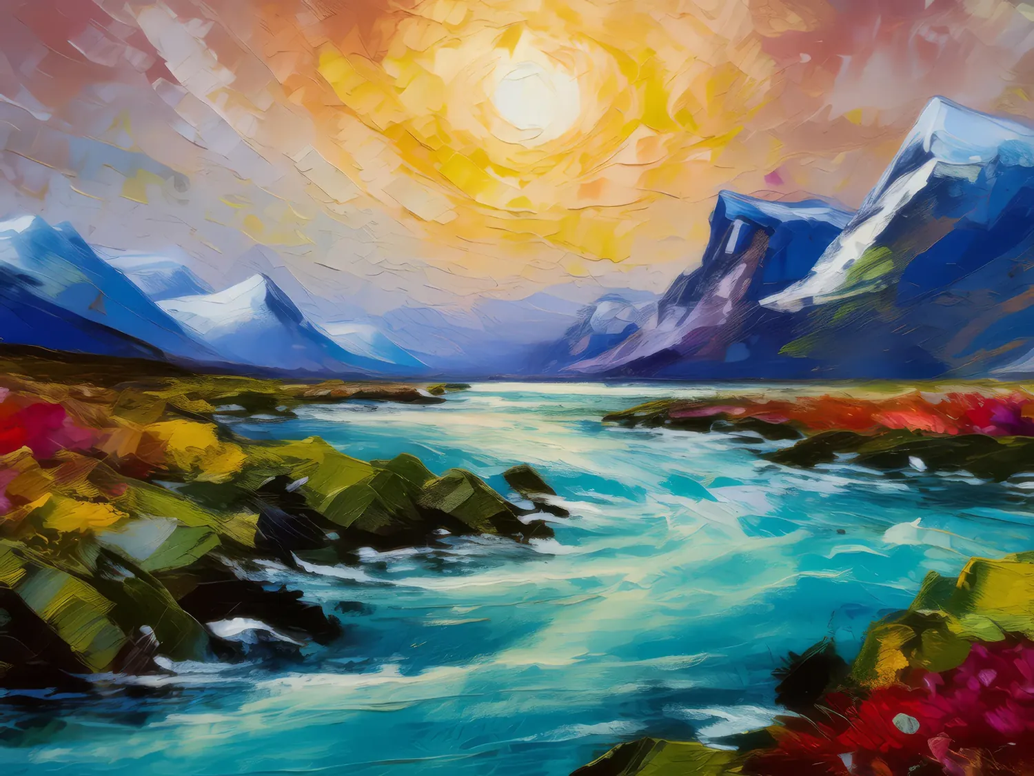 Painting: Arctic Glacial River