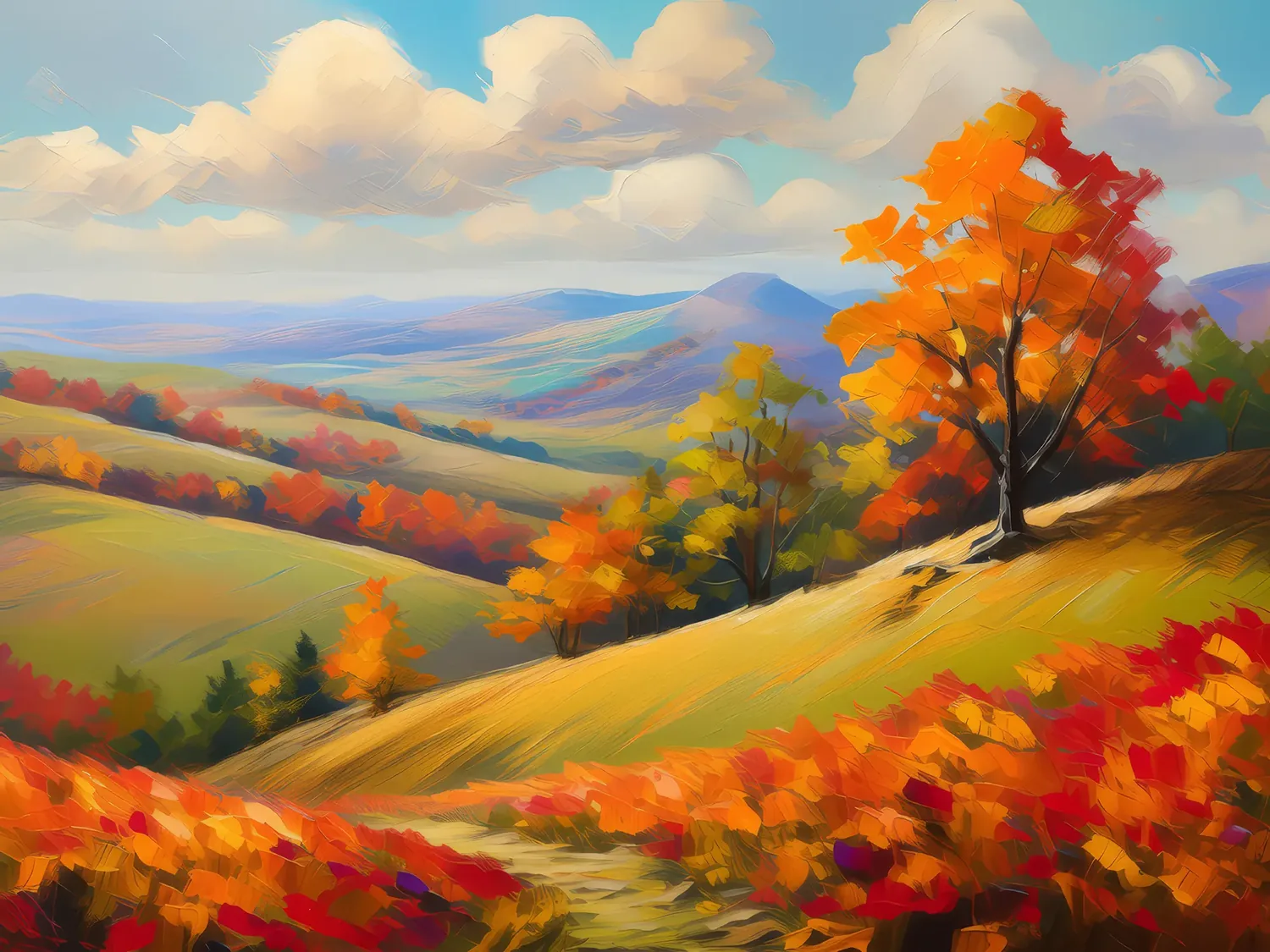 Painting: Autumn Knoll Panorama