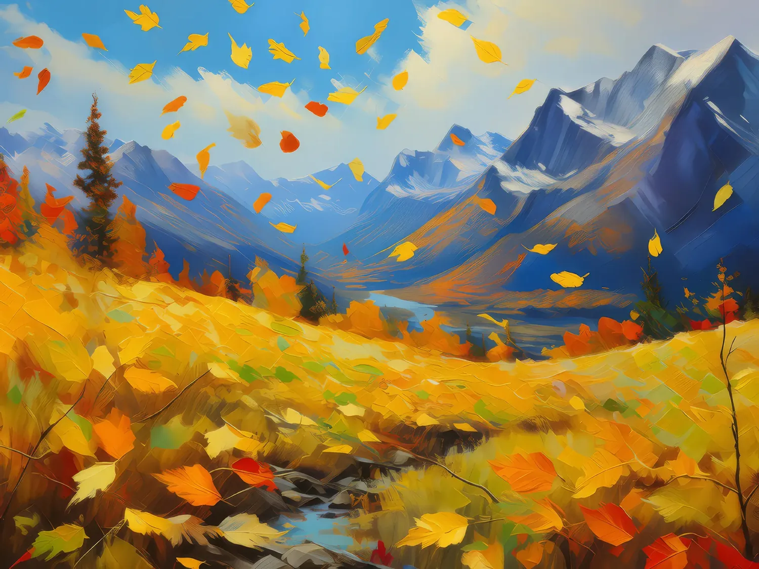 Painting: Autumn Leaves Fall