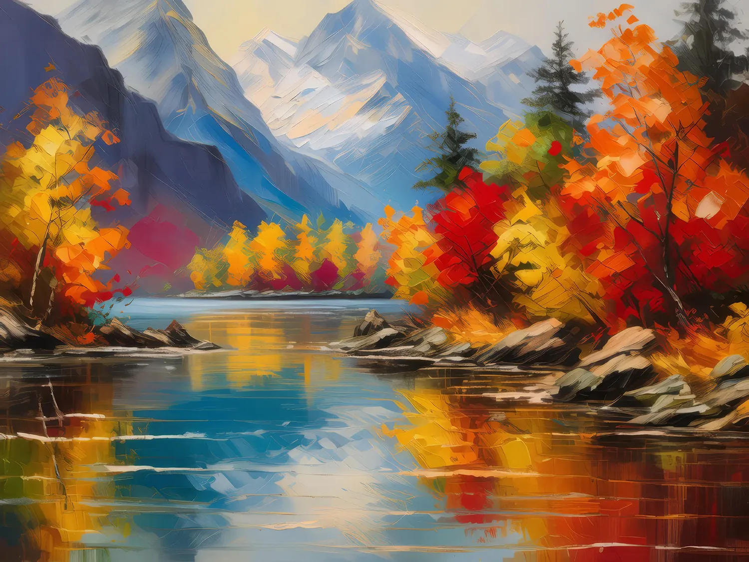 Painting: Autumn Splendor at the Fjord