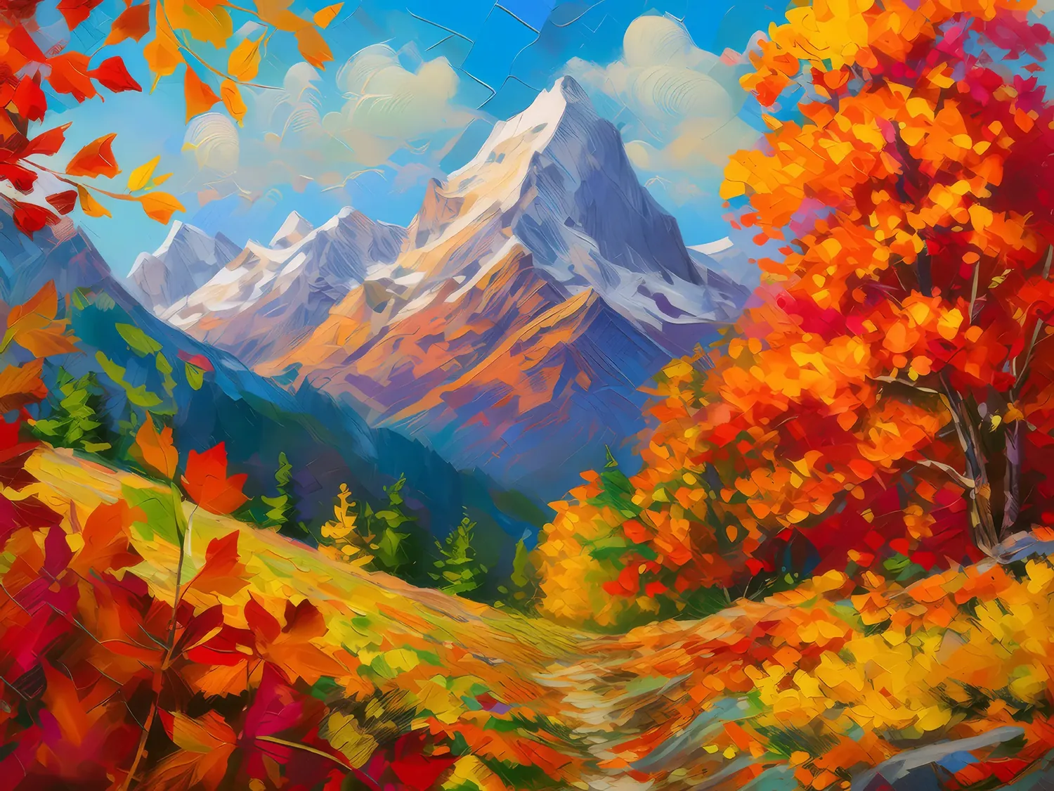 Painting: Autumn’s Alpine Fire