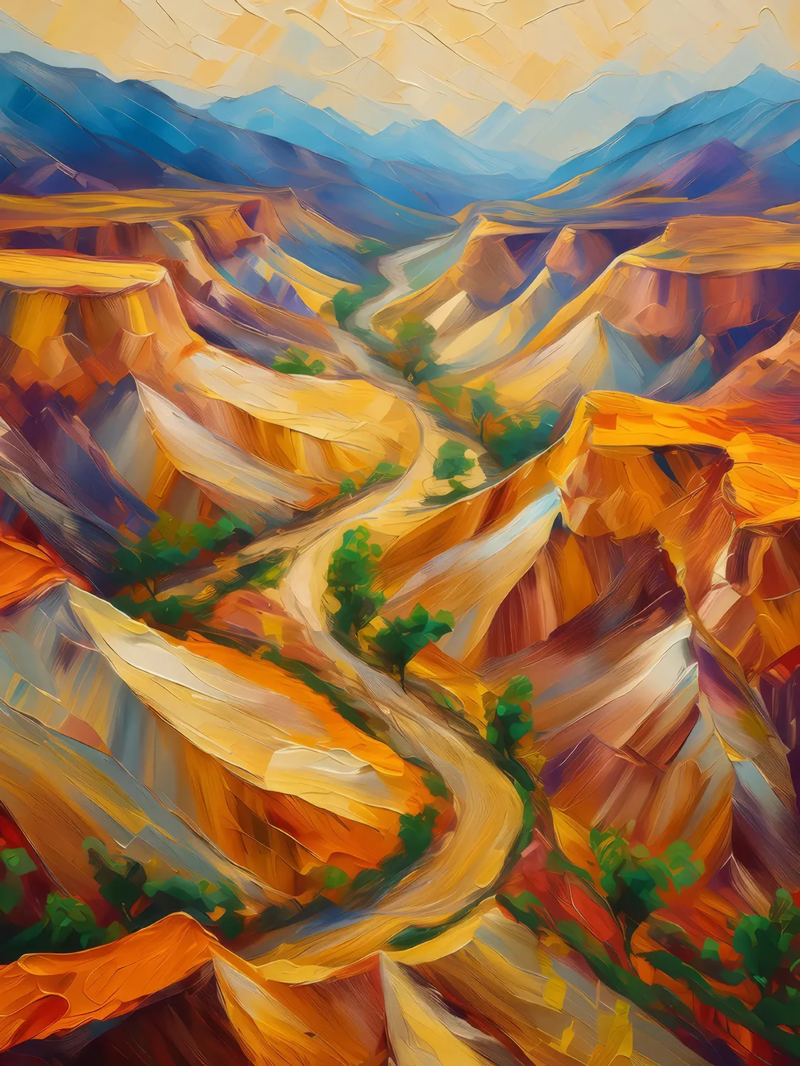 Painting: Birds Eye View Alpine Desert