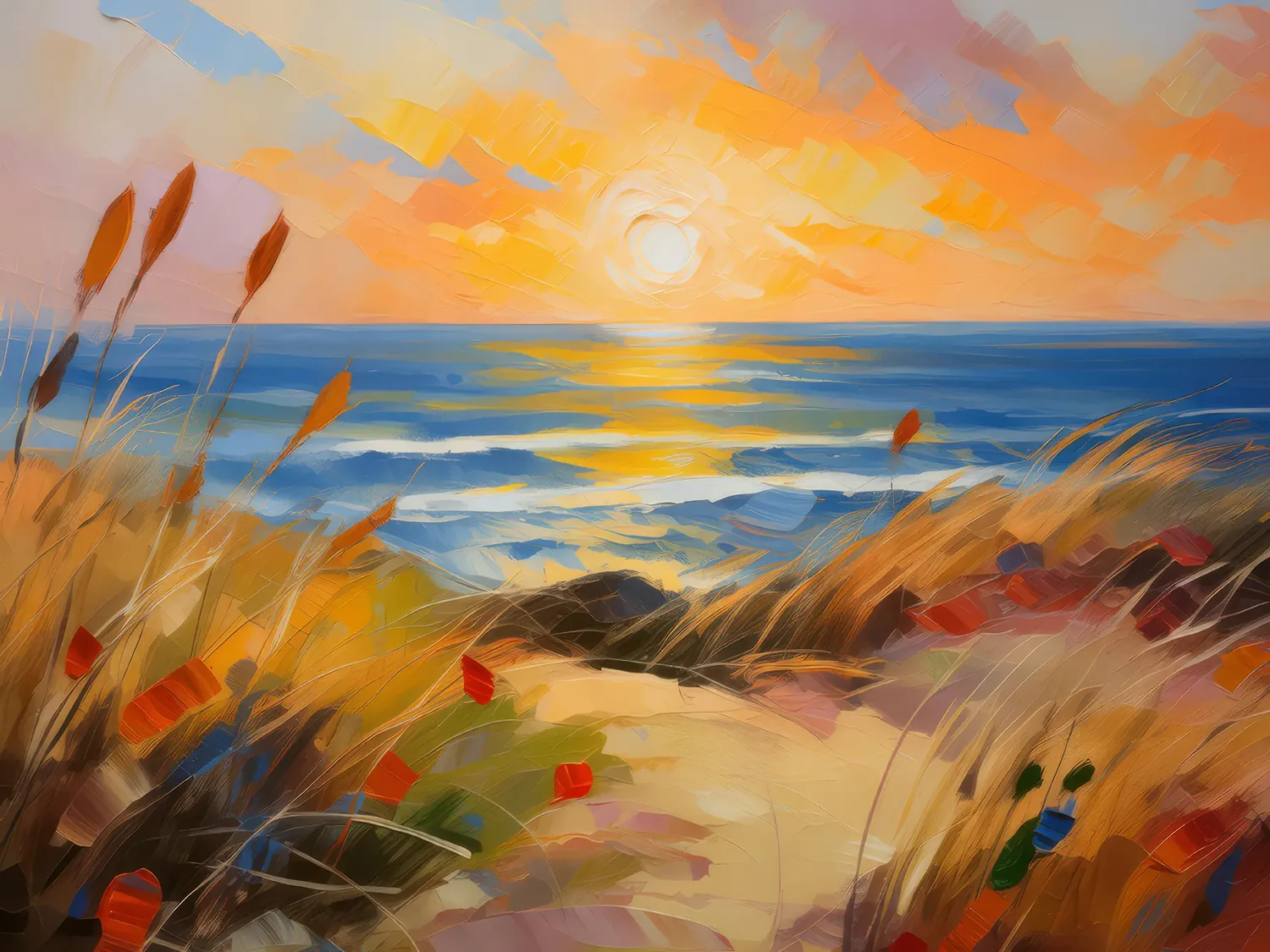 Painting: Coastal Dunes at Sunset