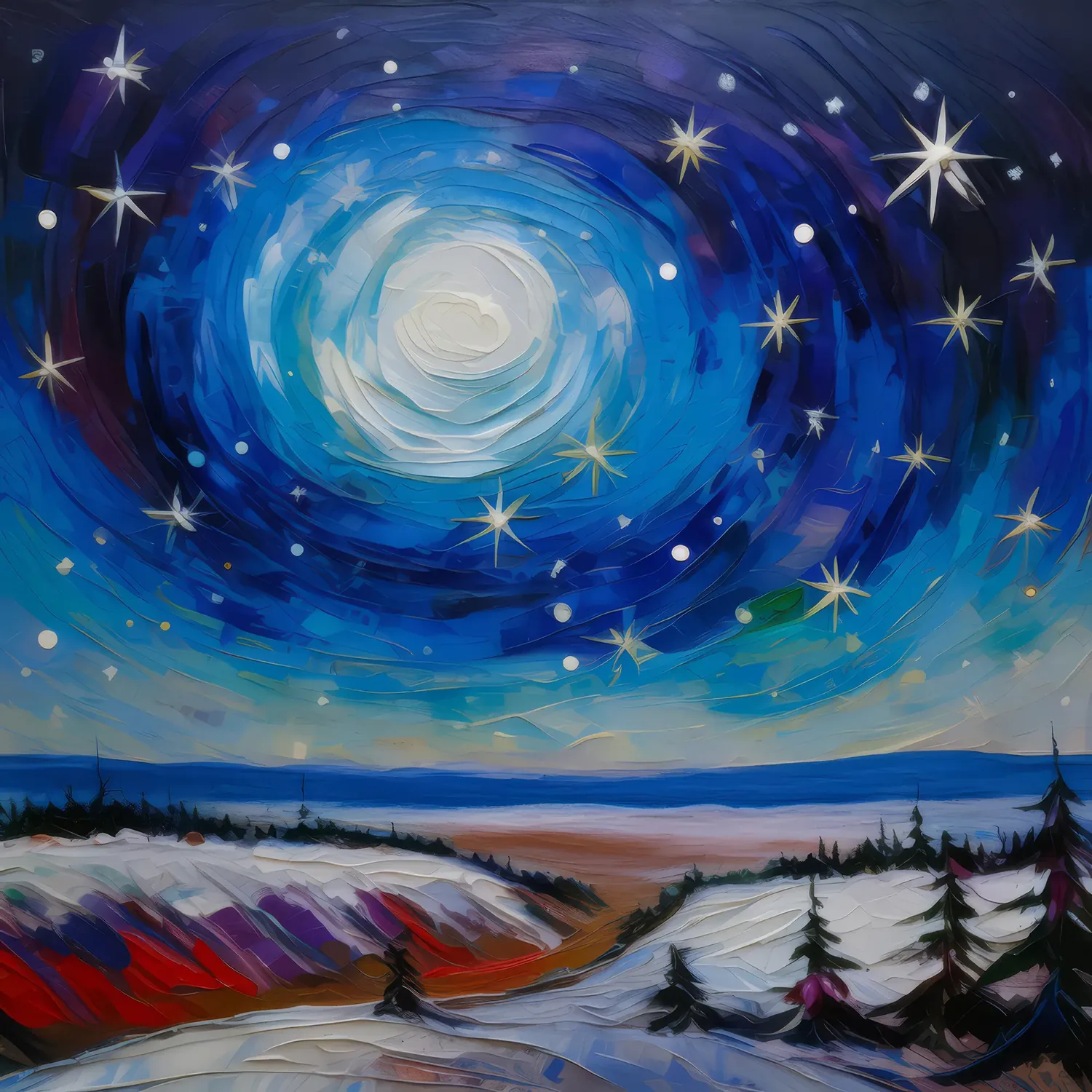 Painting: Cold Desert Under Stars