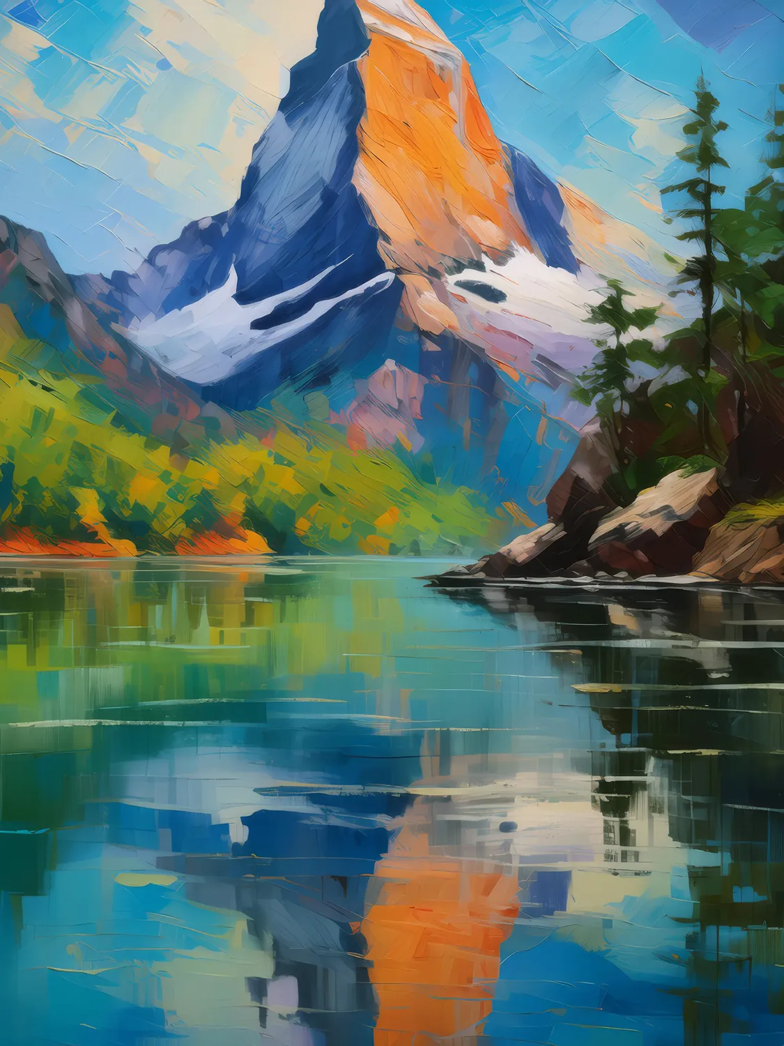 Painting: Crag Reflection Reverie