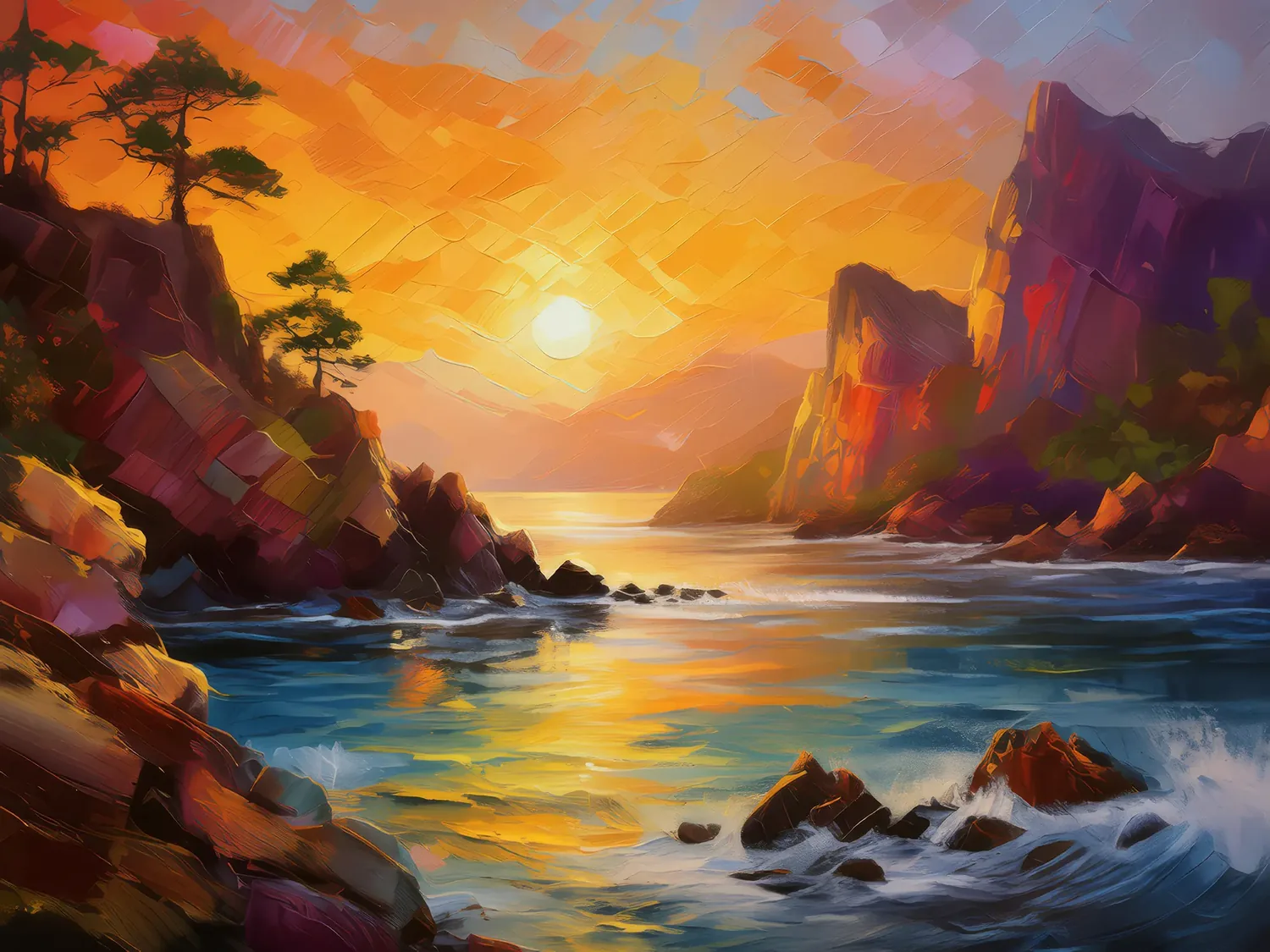 Painting: Crag Sunset Sonata