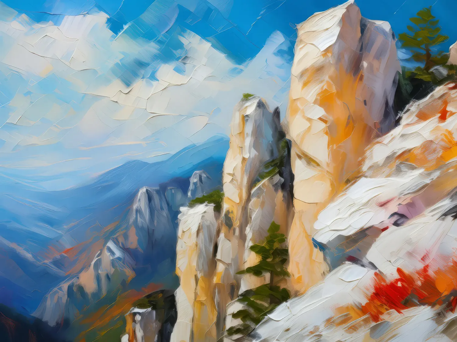 Painting: Craggy Chronicles of Nature’s Lore