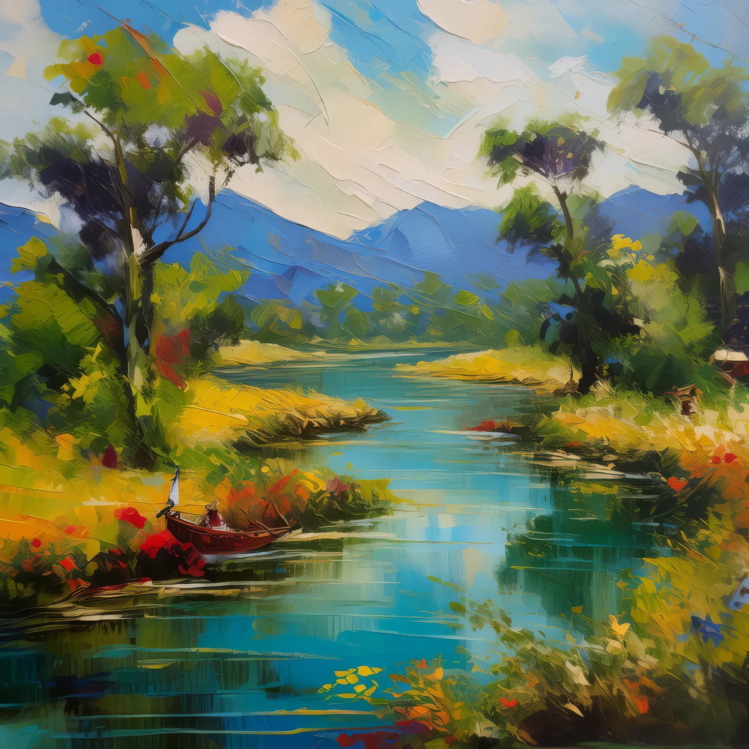 Painting: Delta River’s Serpentine Path