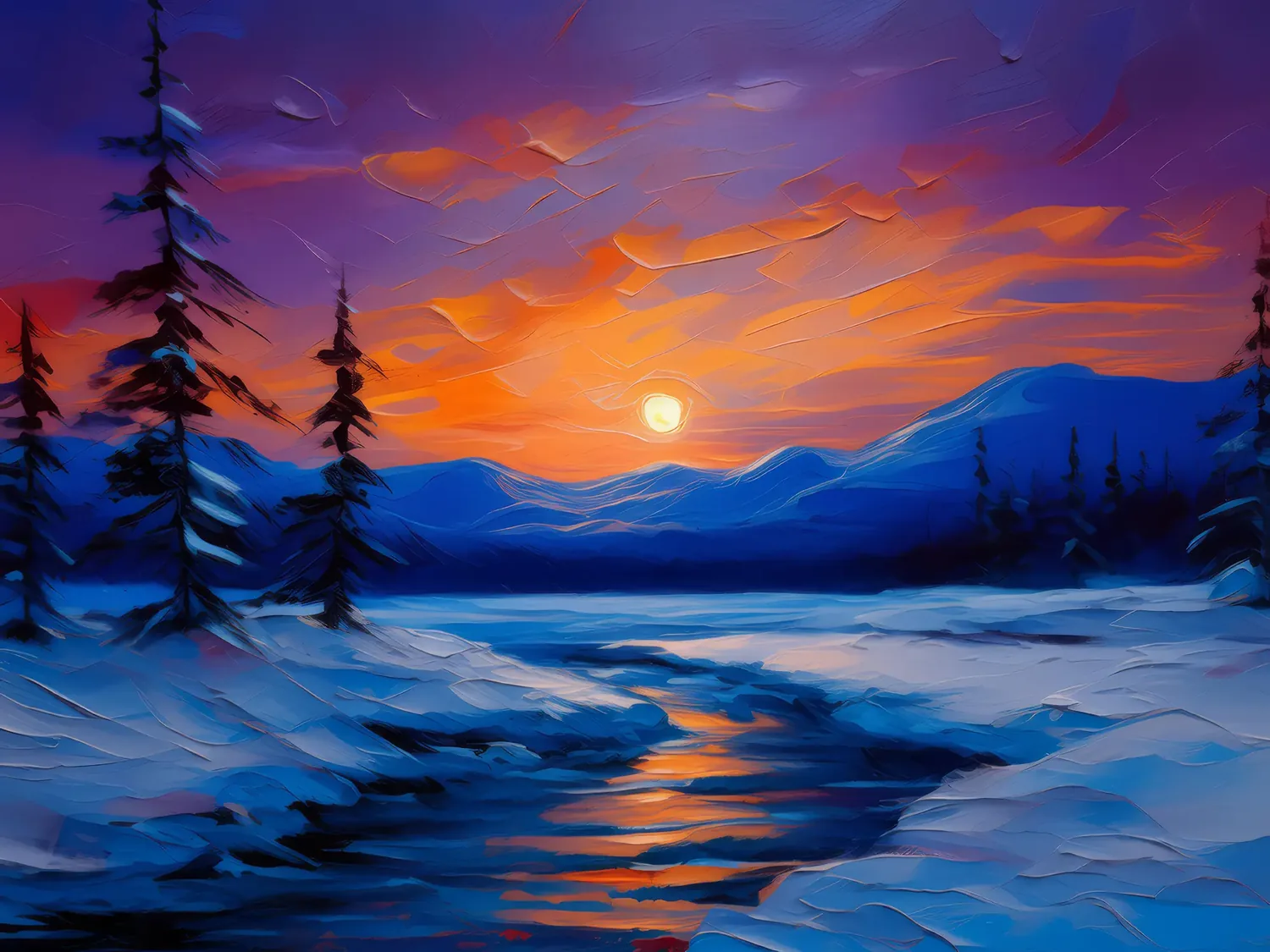 Painting: Desert Dusk’s Cold Embrace