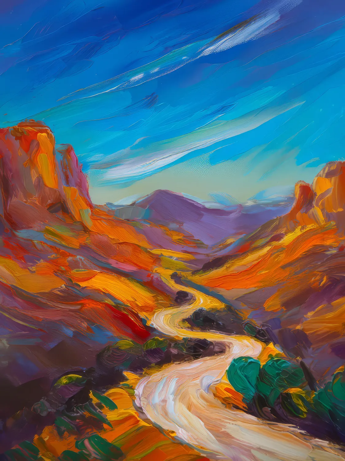 Painting: Desert Mountain Road