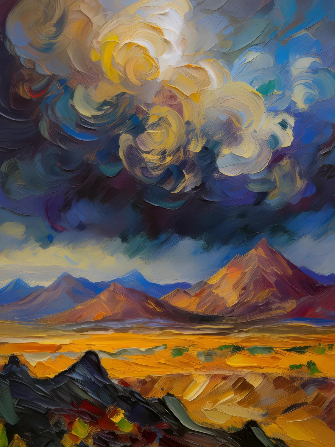 Painting: Desert Mountain Storm