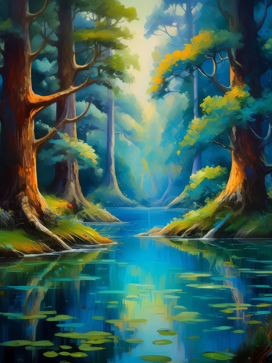 Painting: Enchanted Forest Lake