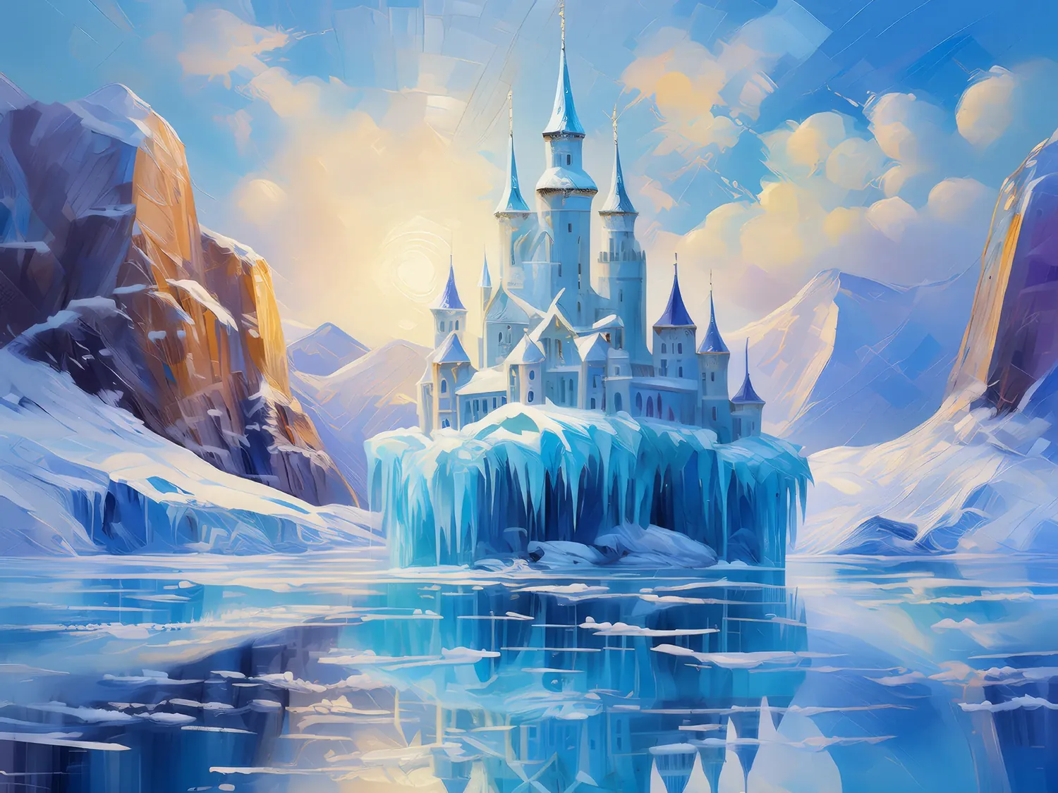 Painting: Enchanted Lake Ice Palace