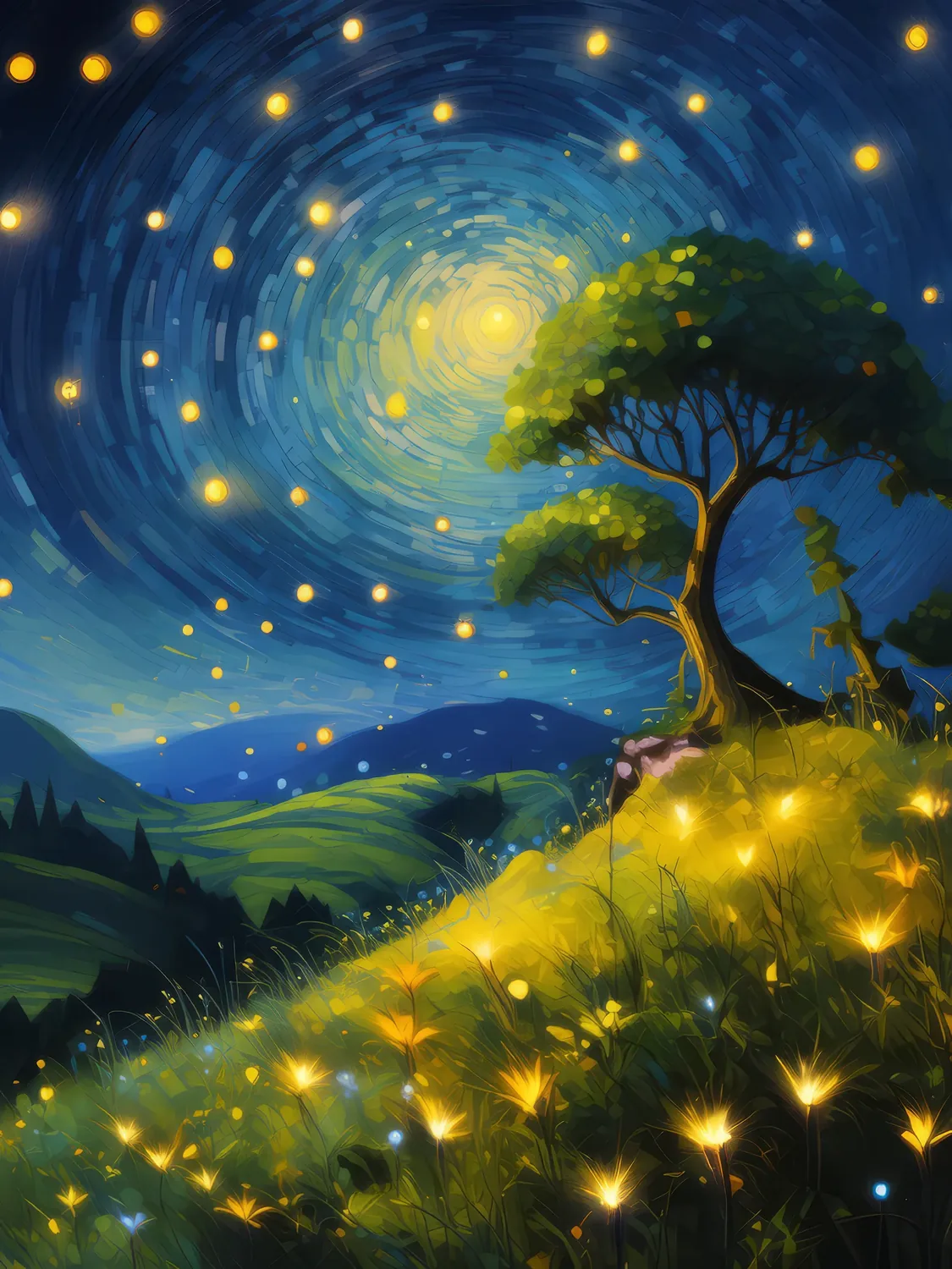 Painting: Firefly Knoll Enchantment Tale