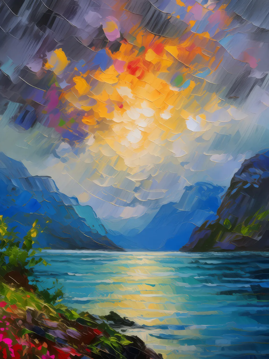 Painting: Fjord’s Dynamic Weather Patterns