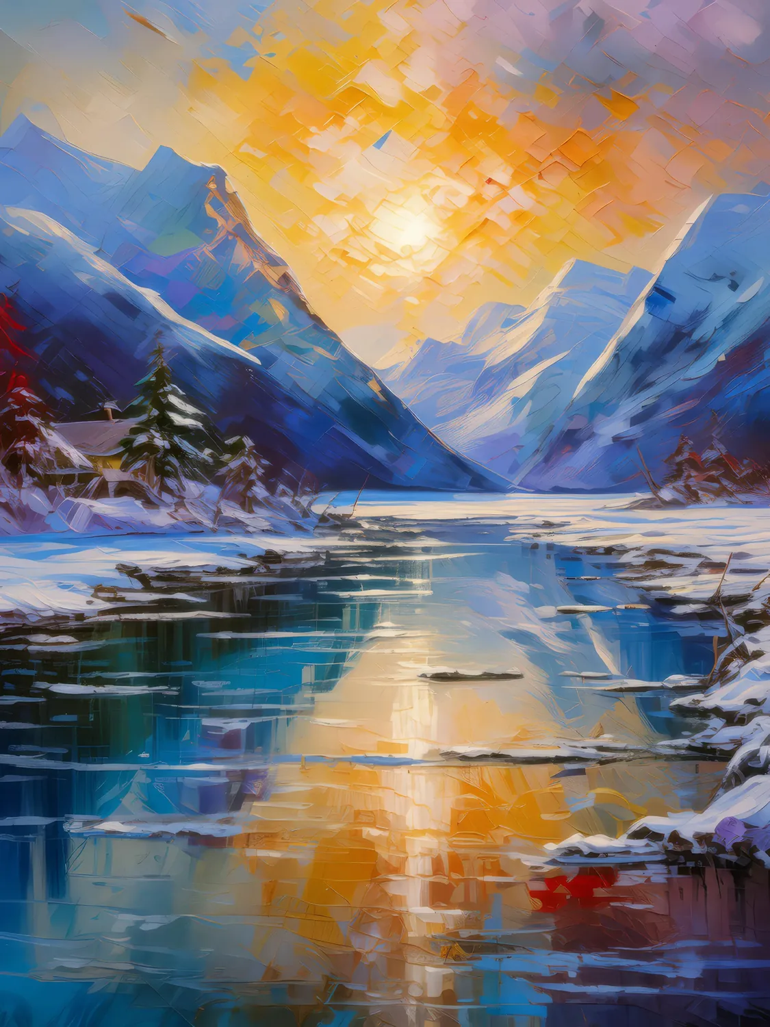 Painting: Fjord’s Frozen Majesty