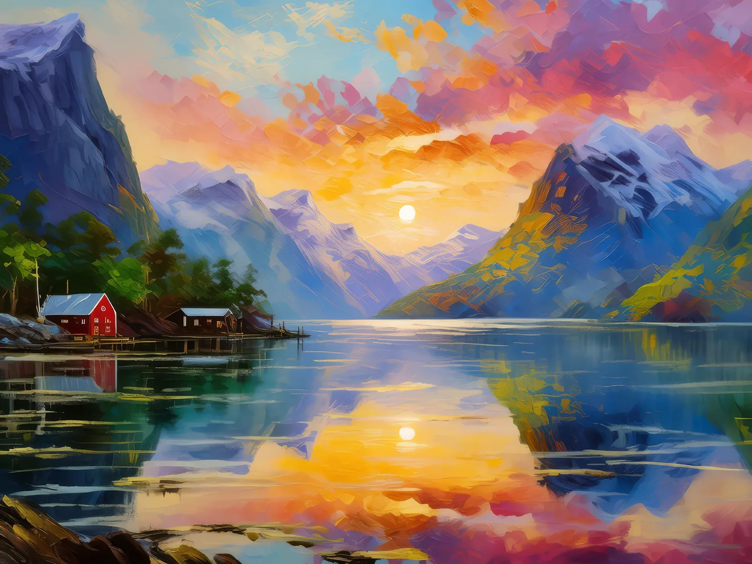 Painting: Fjord’s Tranquil Dawn