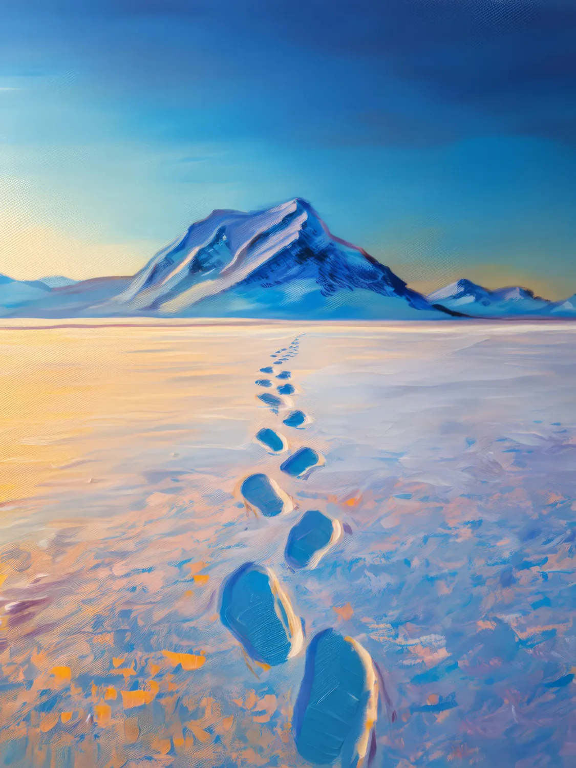 Painting: Footprints Across Arctic Desert