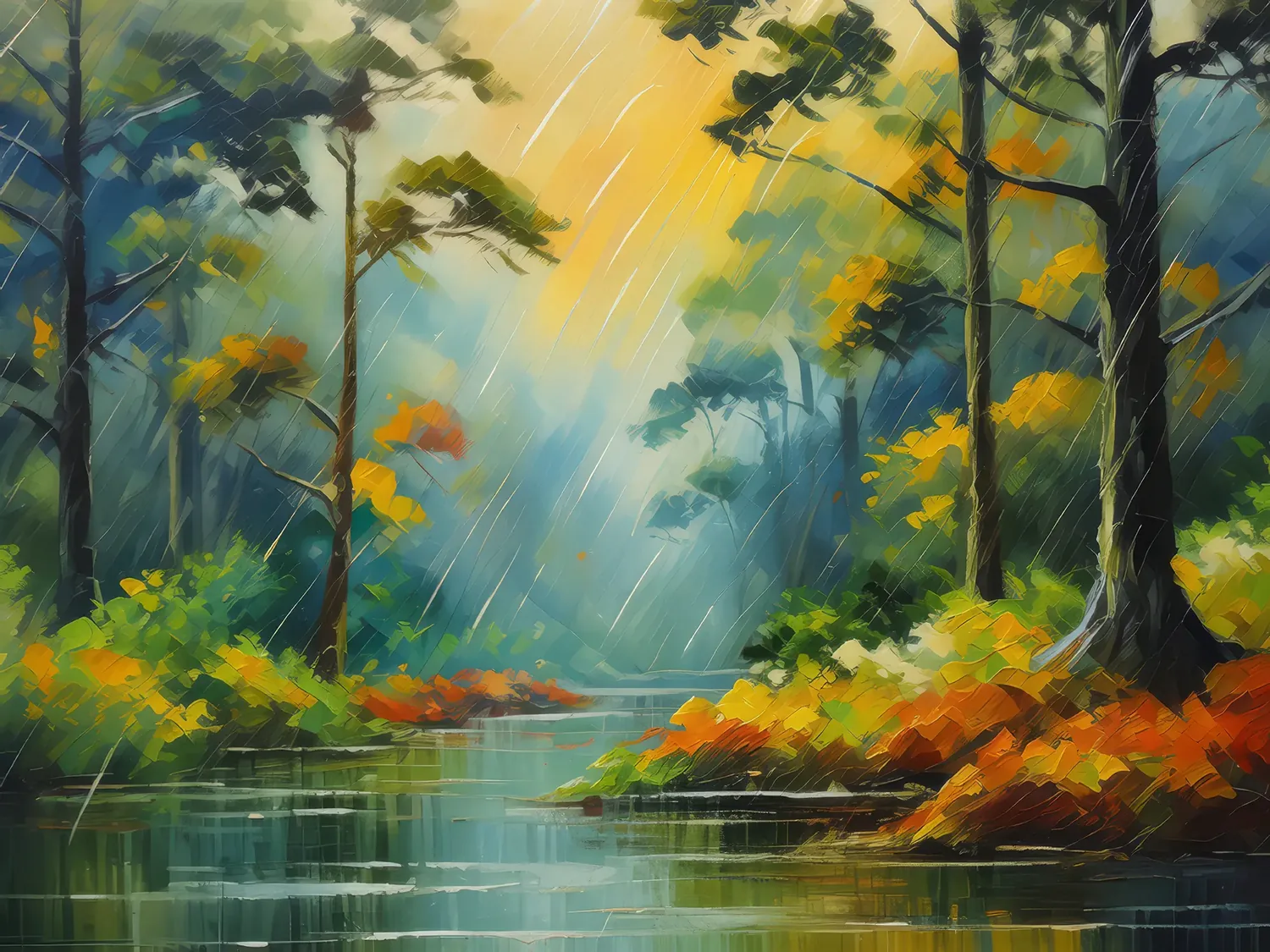 Painting: Forest Rain Shower