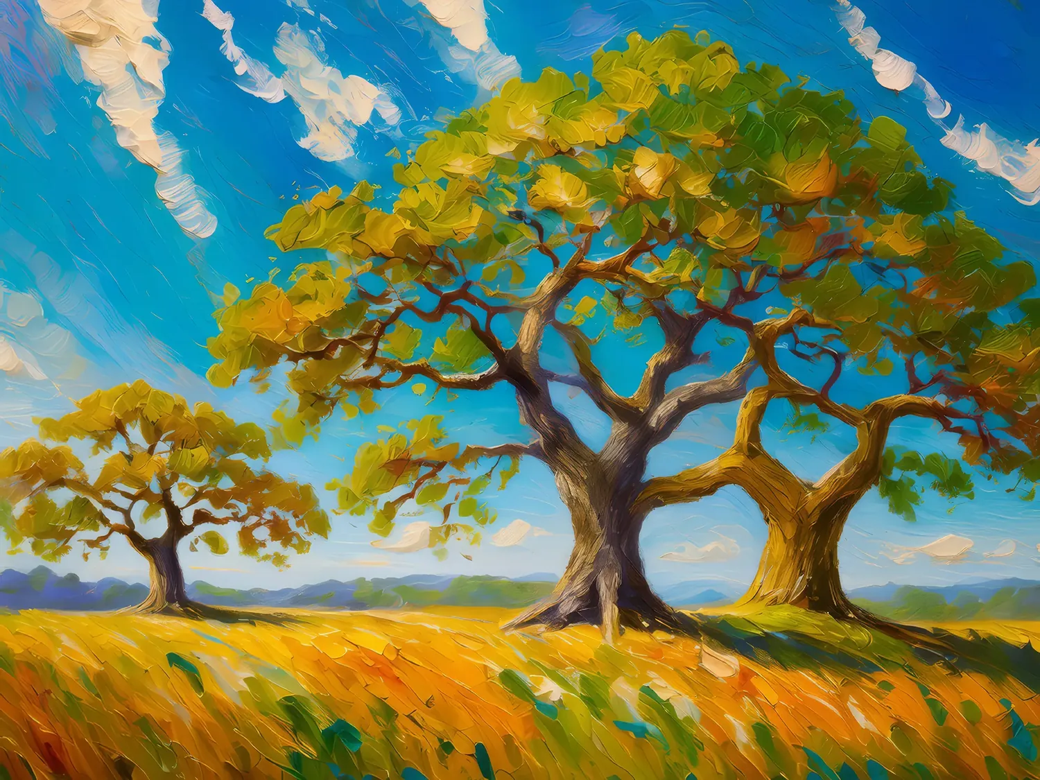 Painting: Grassland with Ancient Oaks