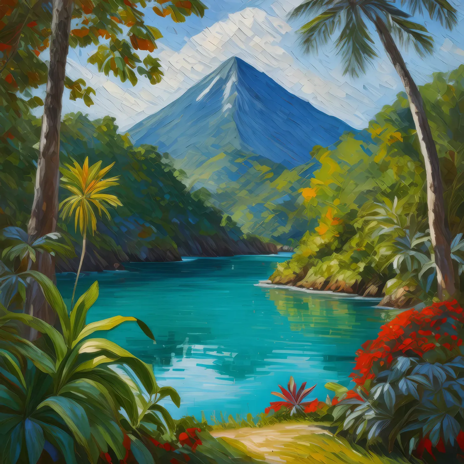 Painting: Hidden Lagoon by Mountain