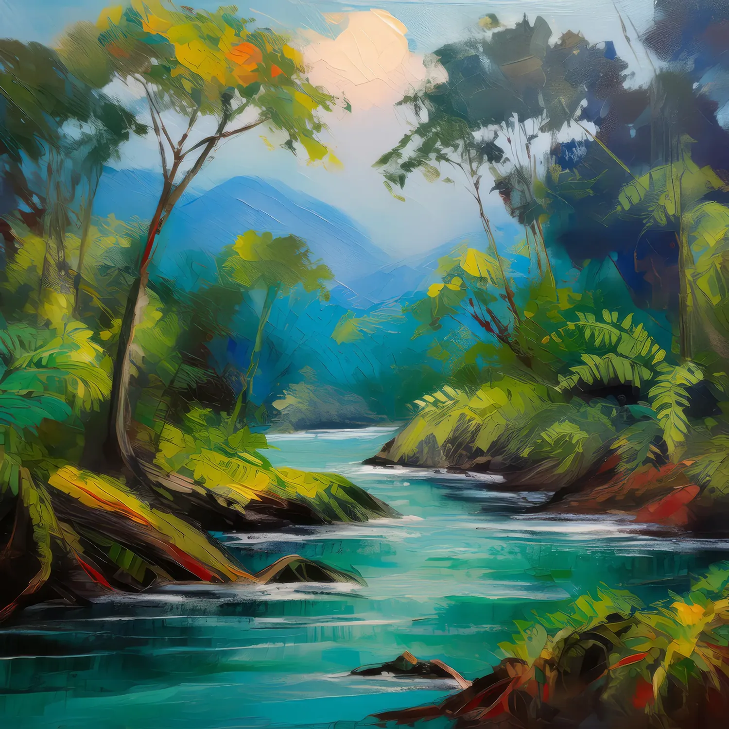 Painting: Humid Jungle River