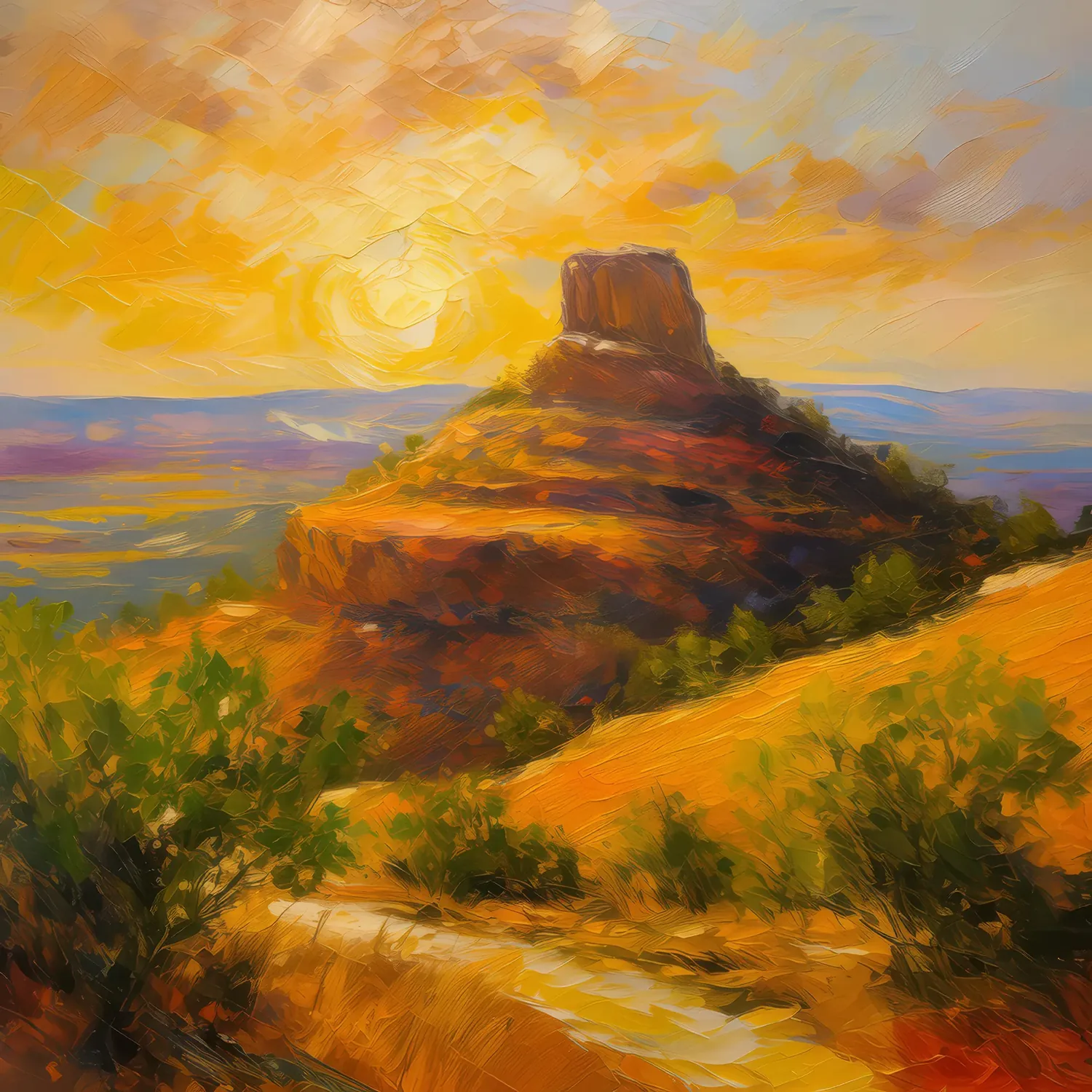 Painting: Mesa at Golden Hour