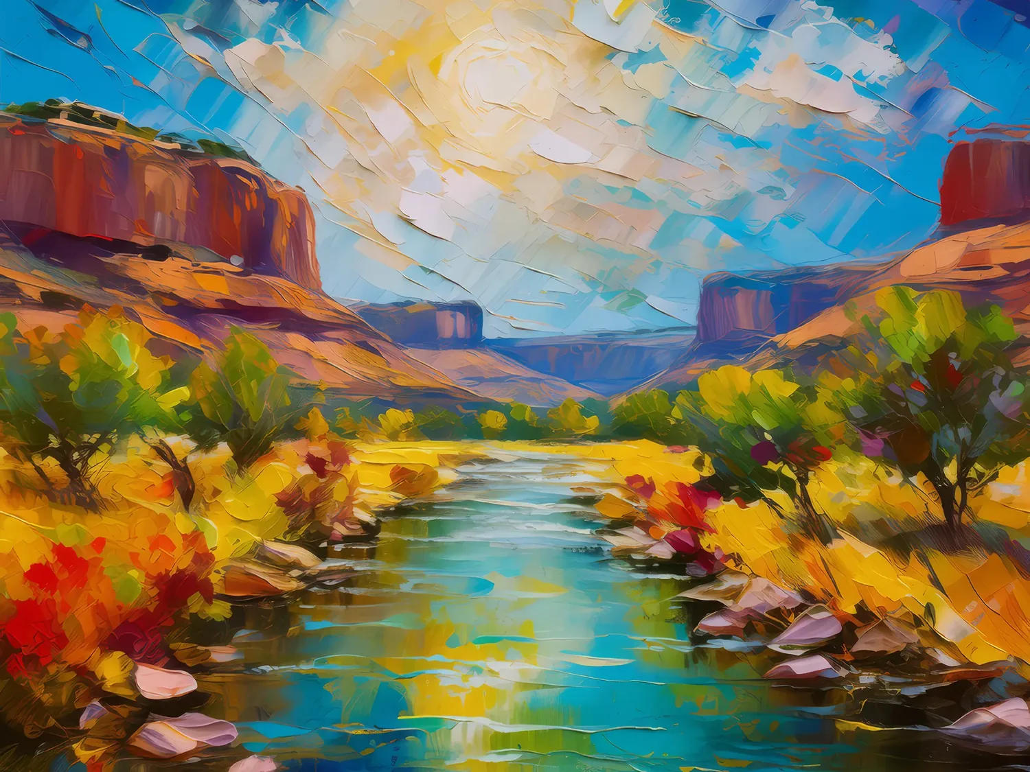Painting: Mesa with Flowing Stream