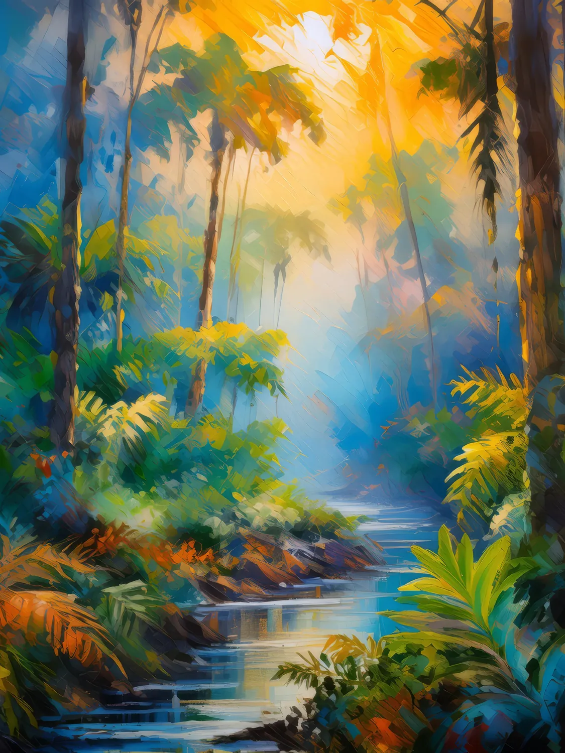 Painting: Mystic Jungle at Dawn