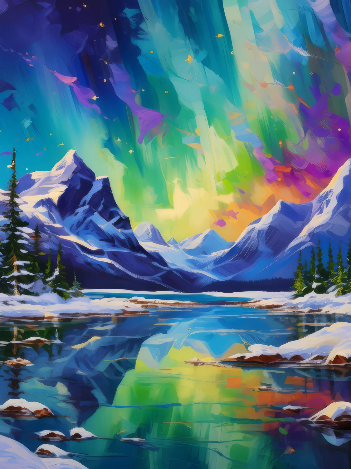 Painting: Northern Light Display