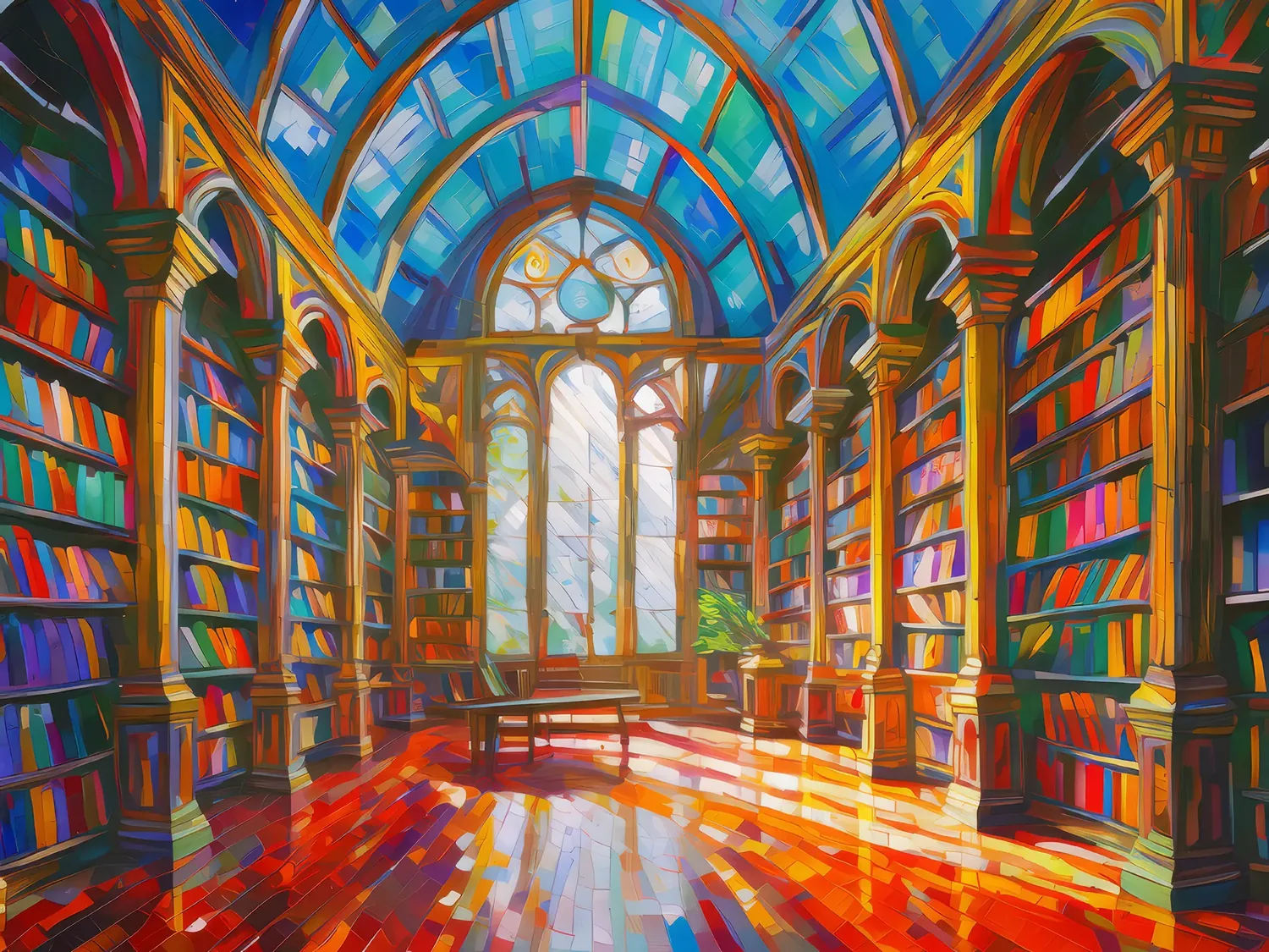 Painting: Old Library Interior