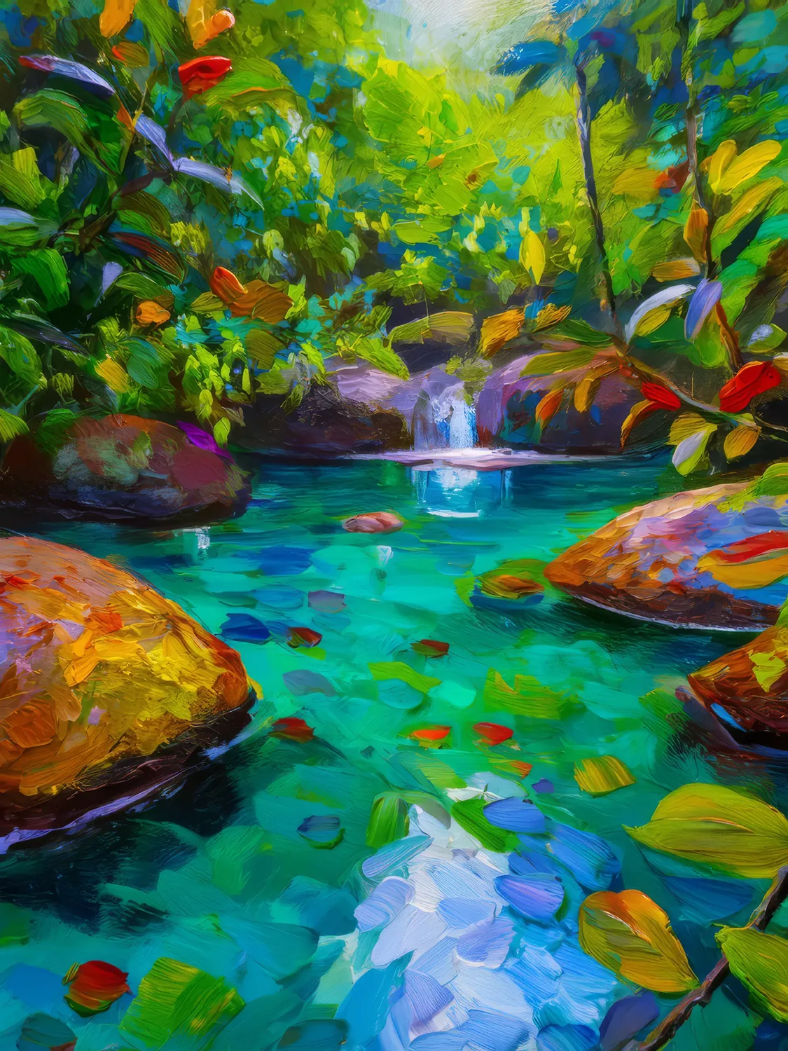 Painting: Rainforest Rock Pools