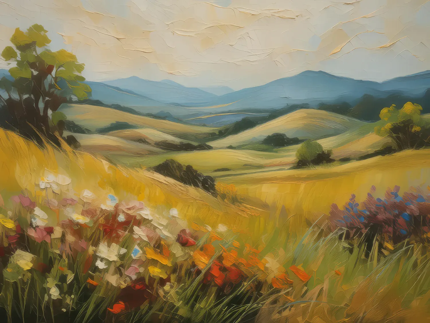 Painting: Rolling Grassland Hills