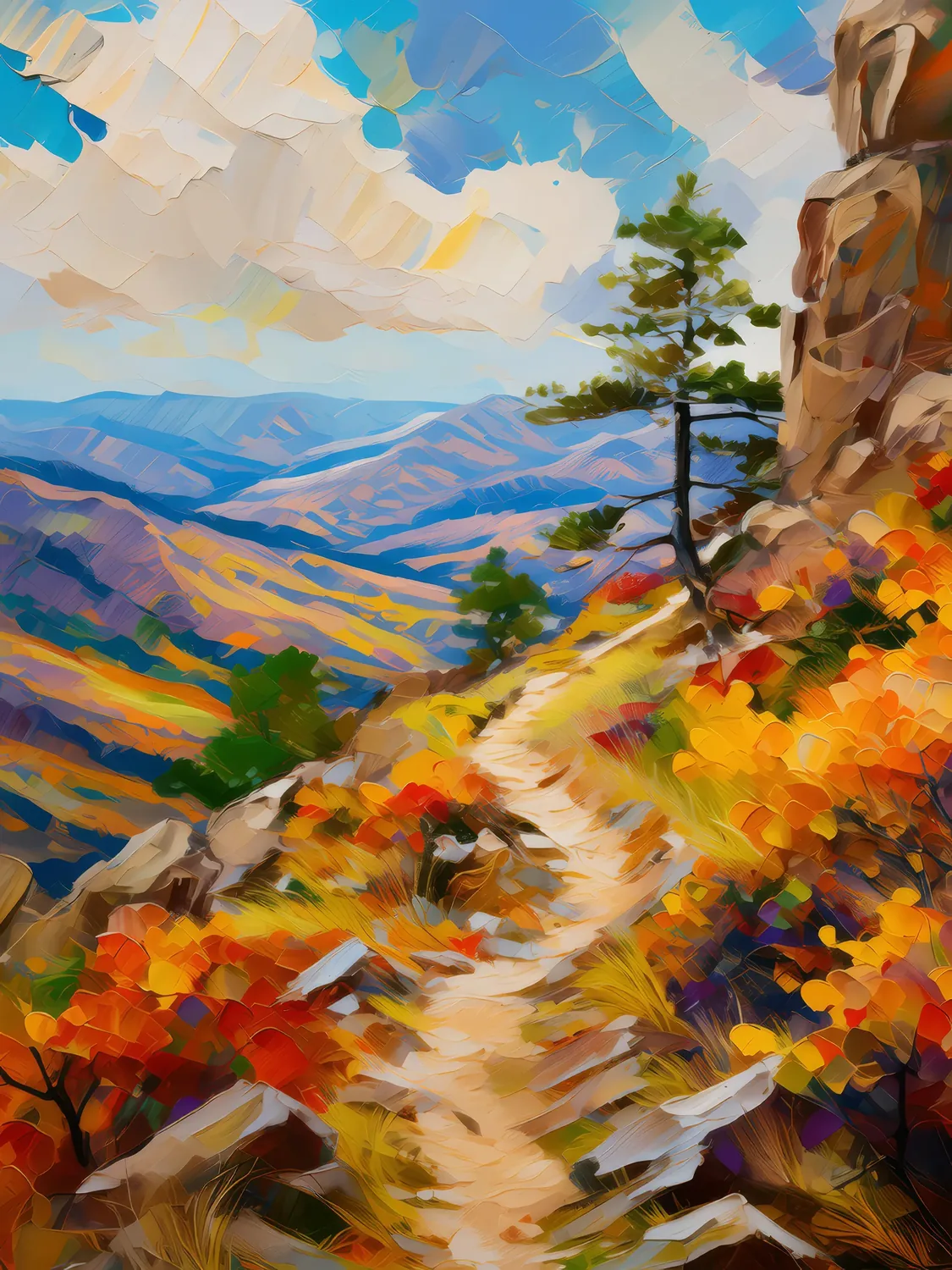 Painting: Rugged Plateau Hiking Trail