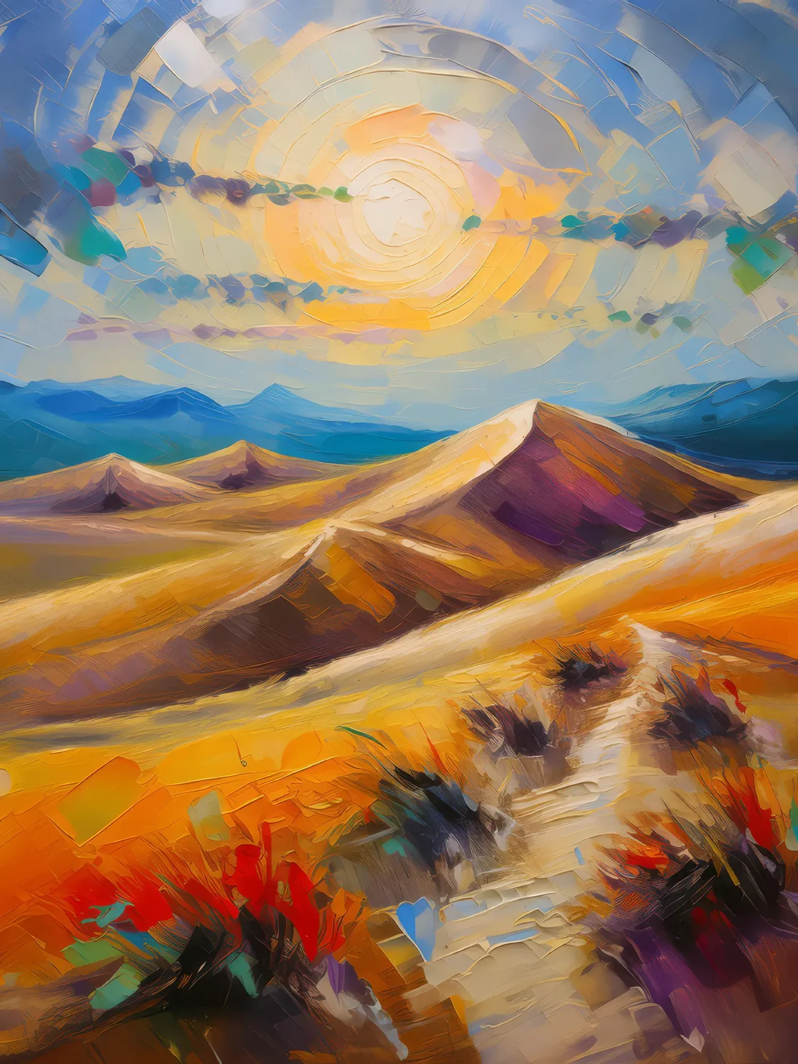 Painting: Singing Dunes on Plateau