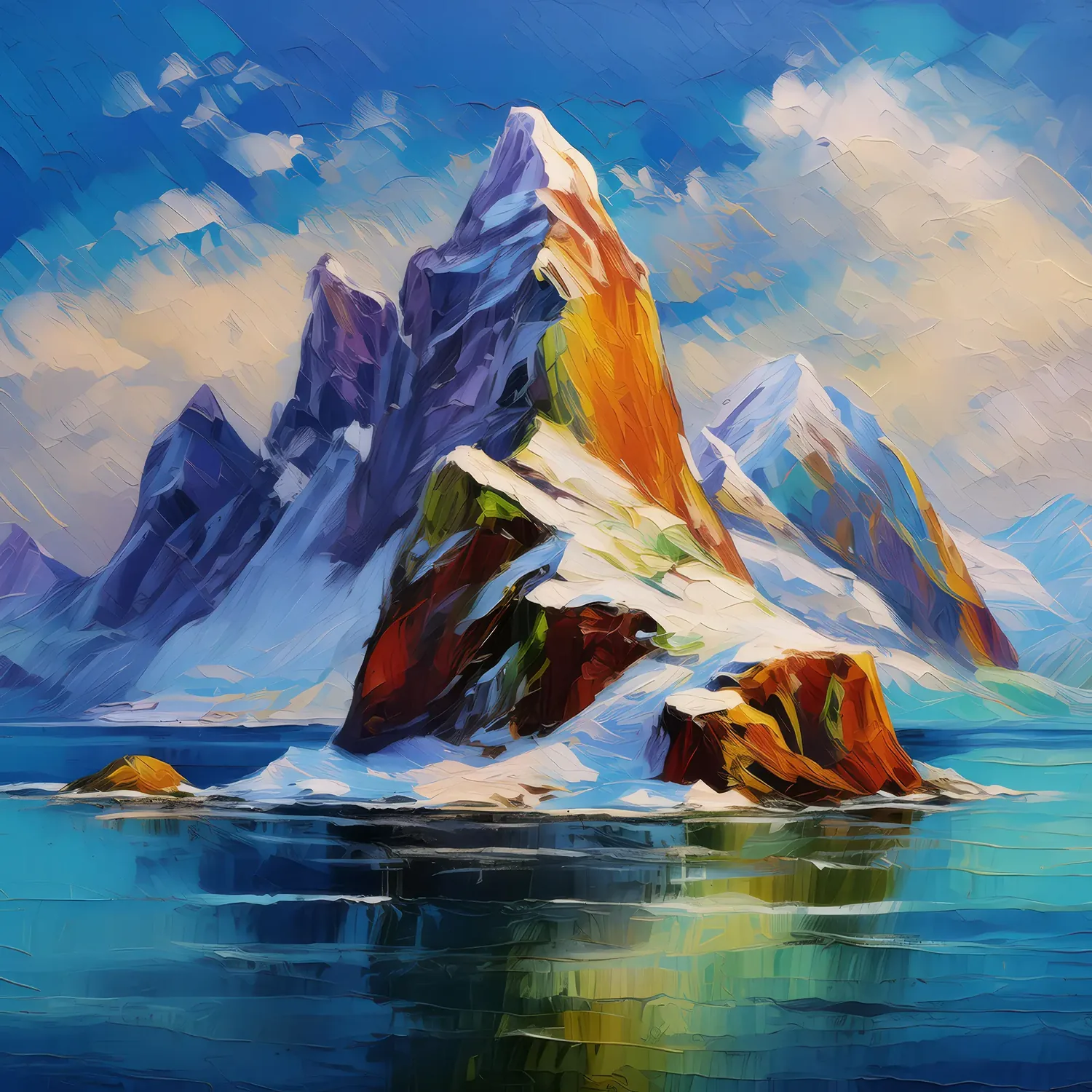 Painting: Snow-Capped Island