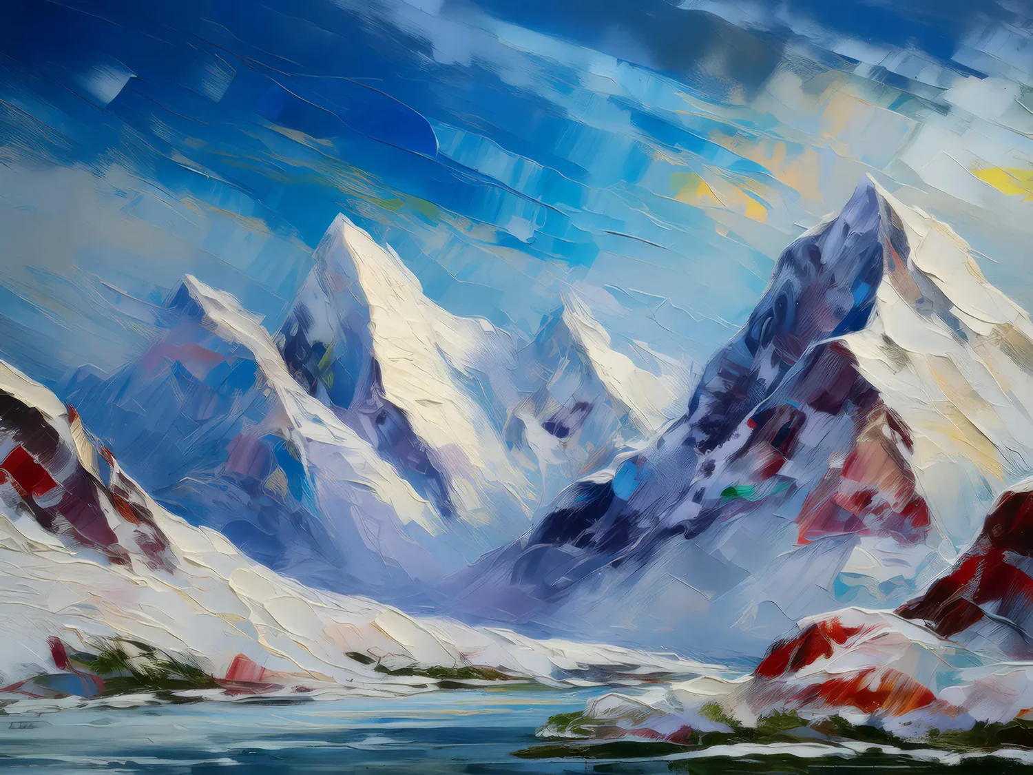 Painting: Snow-Covered Mountains